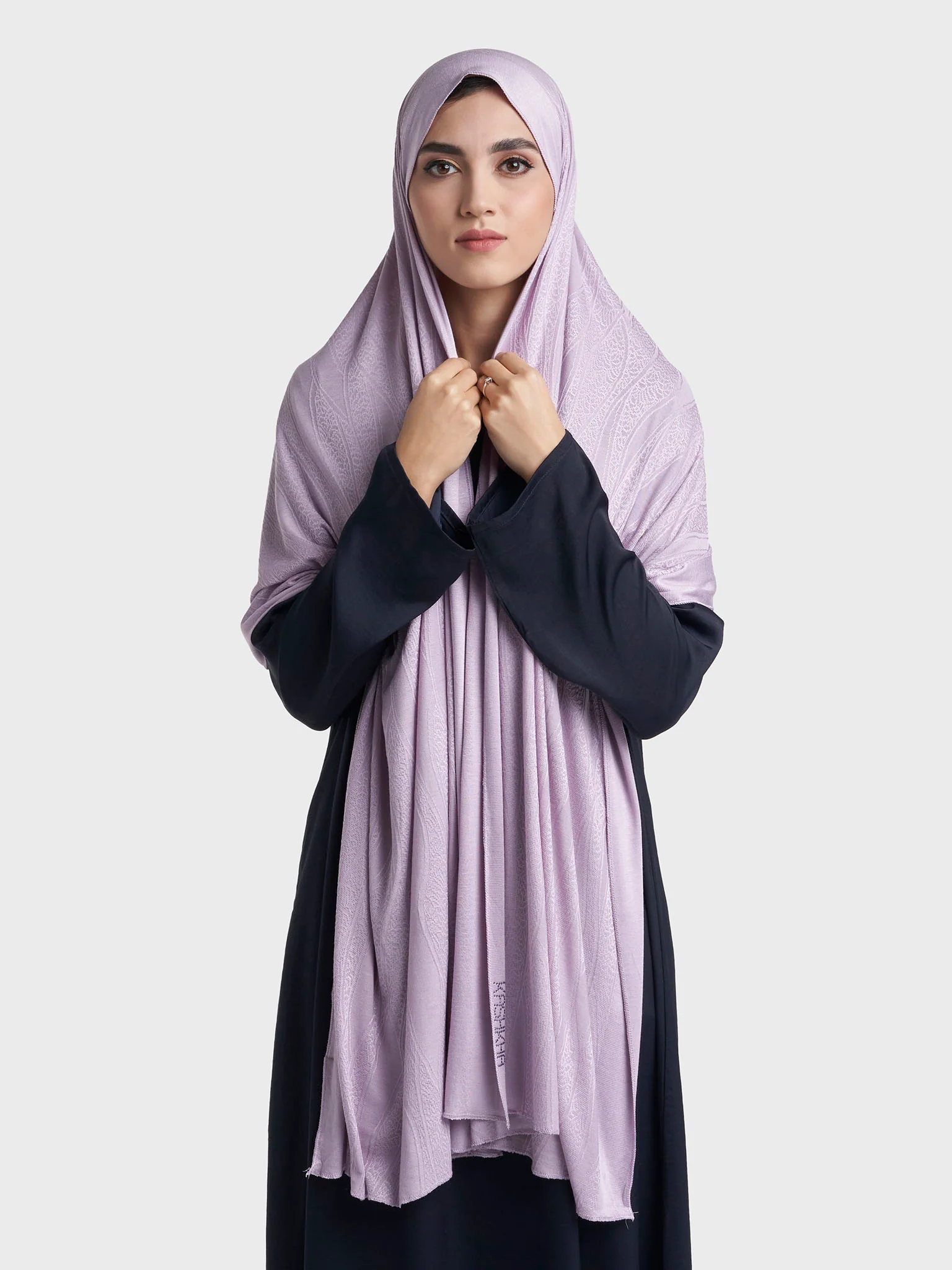 Veins Jacquard Self Print Jersey Hijab (SRKP22129L) - Image 29
