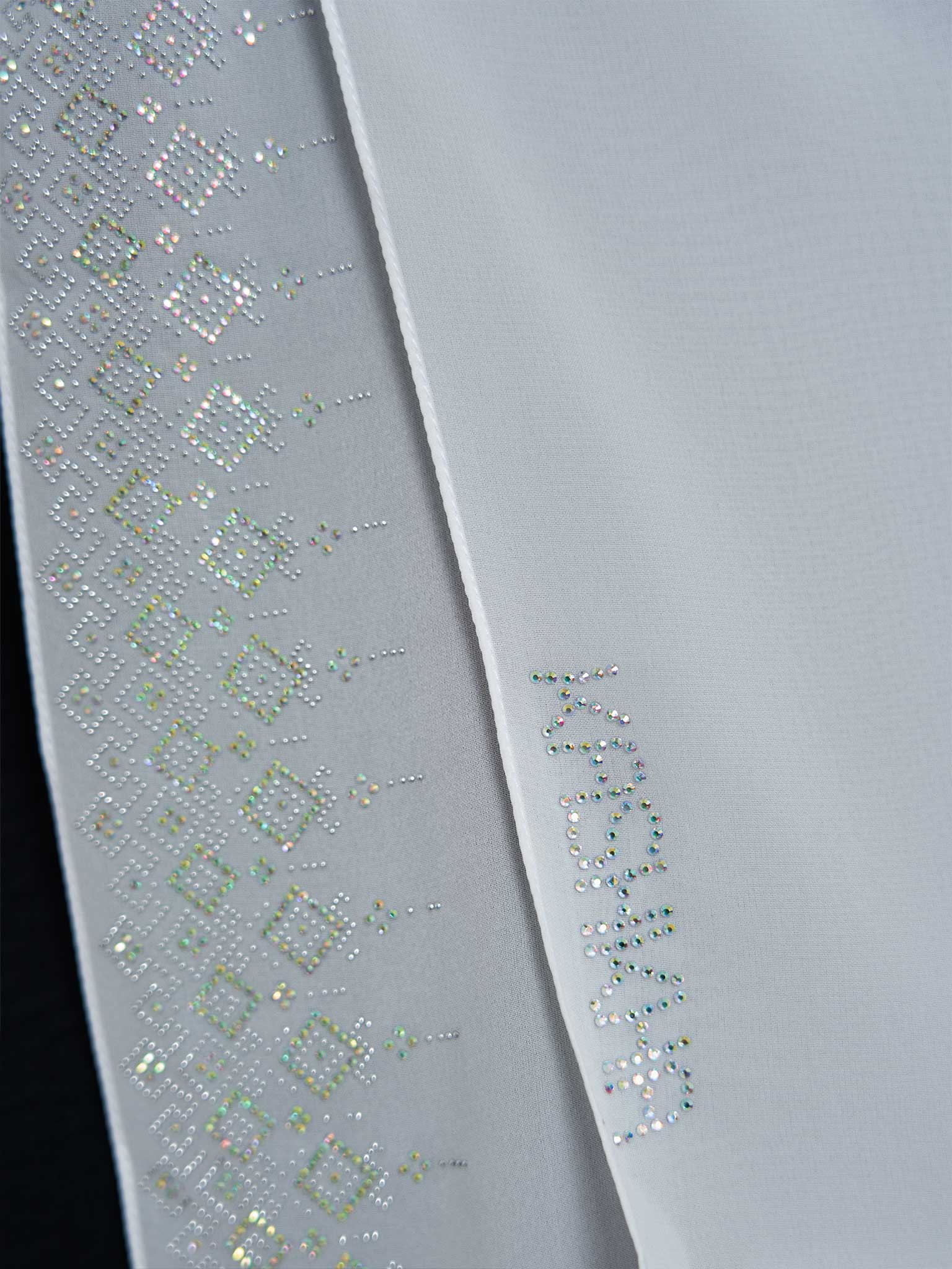 Chiffon Hijab With Geometric Stone Work Border (KP18069L) - Image 12