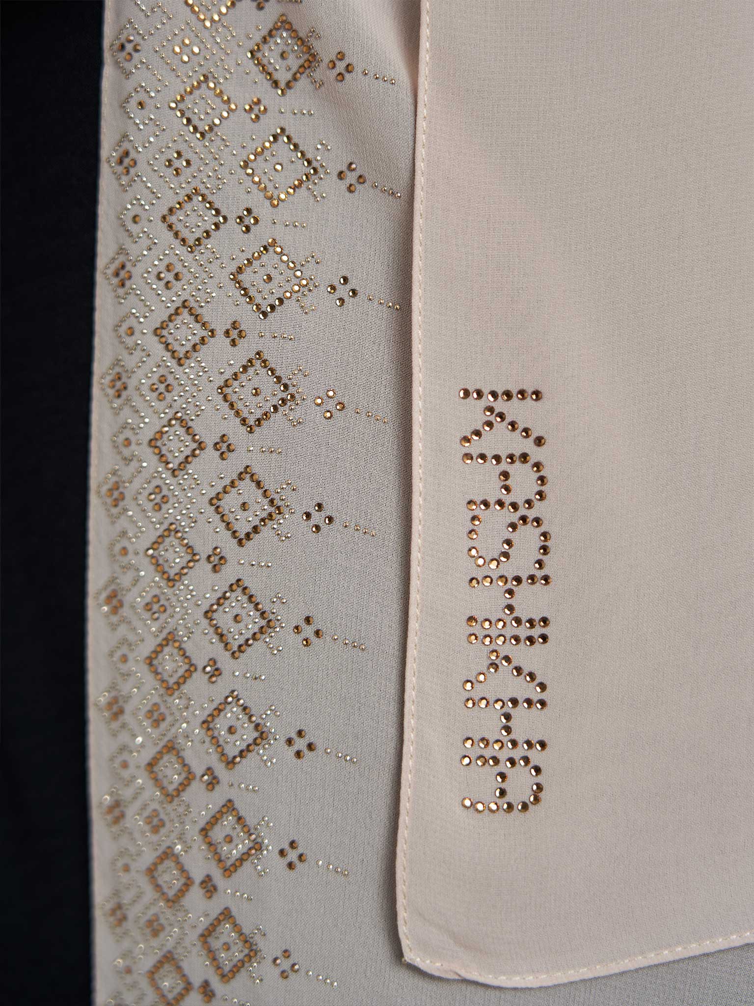 Chiffon Hijab With Geometric Stone Work Border (KP18069L) - Image 17