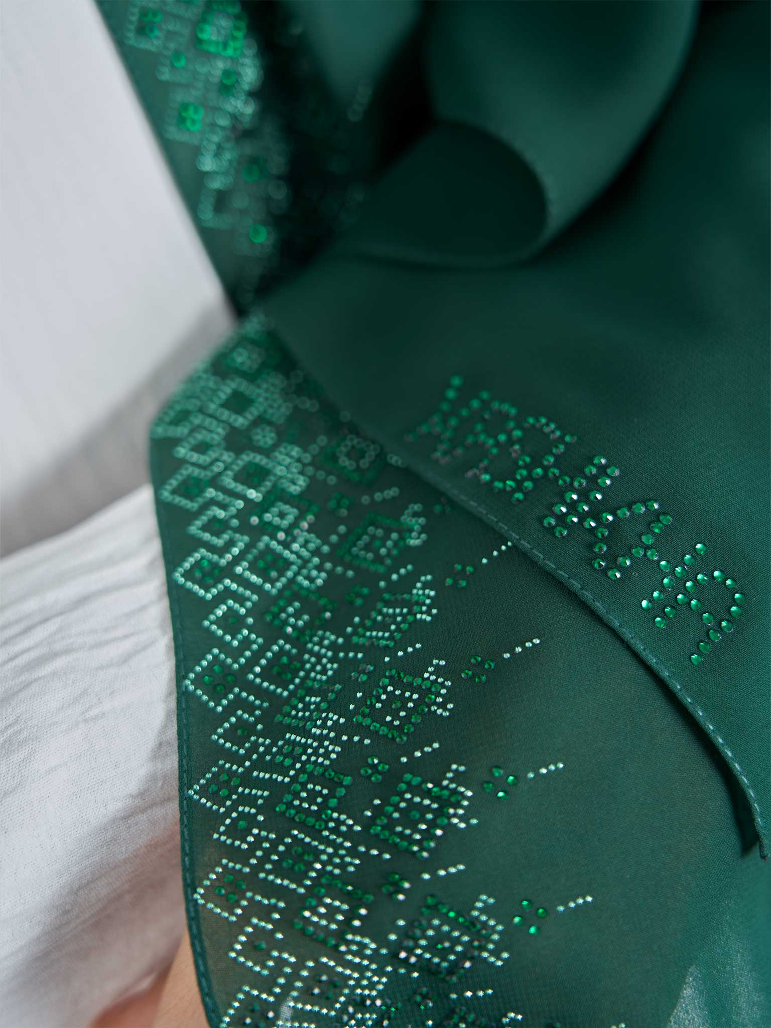 Chiffon Hijab With Geometric Stone Work Border (KP18069L) - Image 25