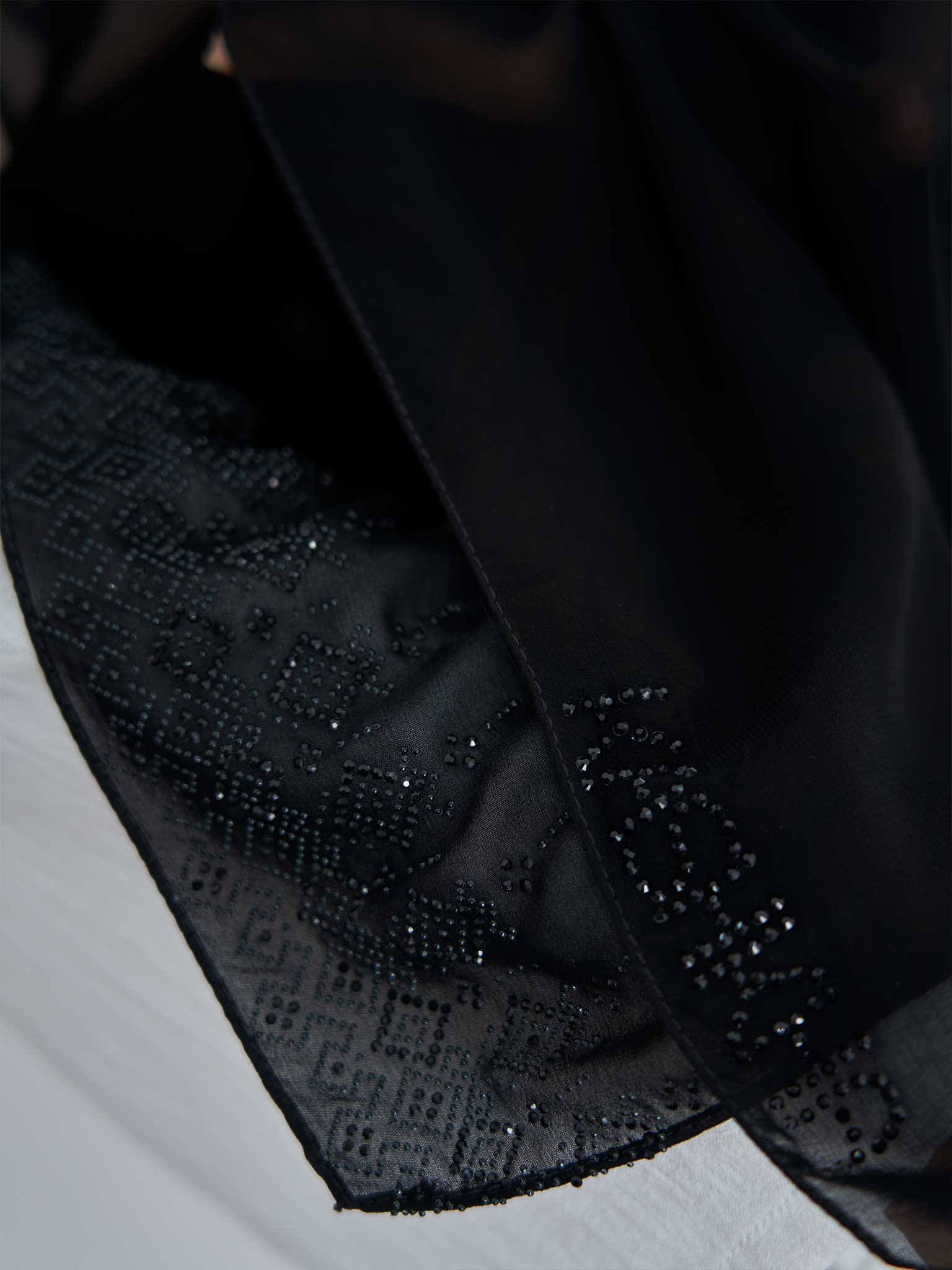 Chiffon Hijab With Geometric Stone Work Border (KP18069L) - Image 9