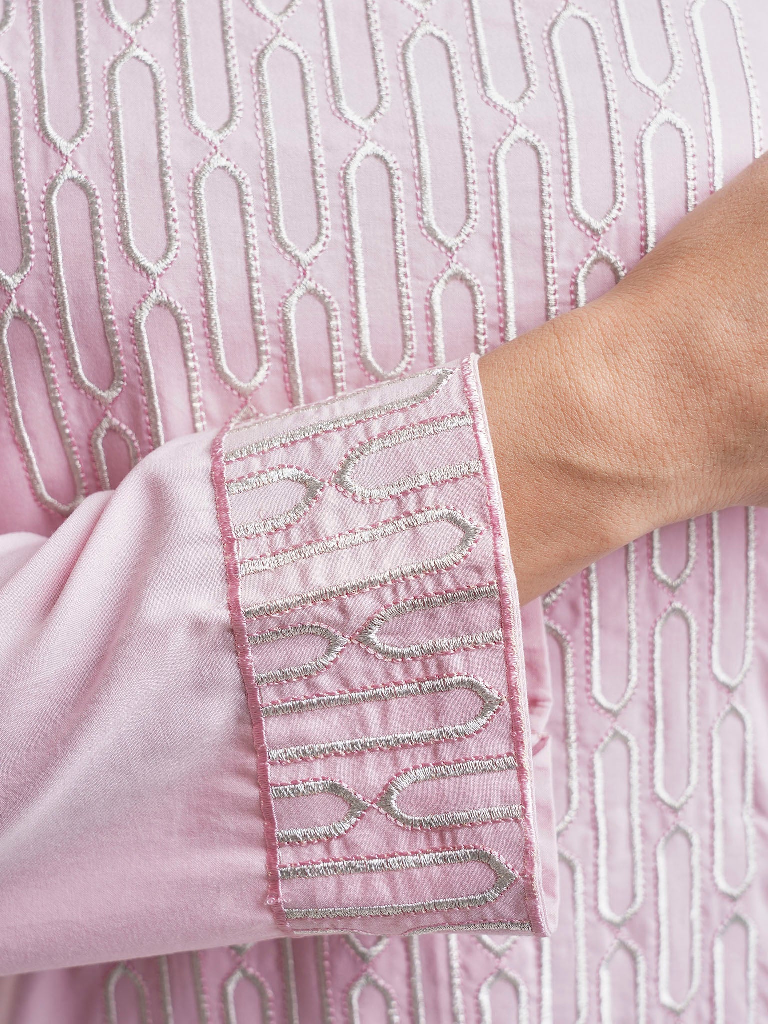 Solid Color Machine Embroidered Jalabiya (VW352) - Image 12