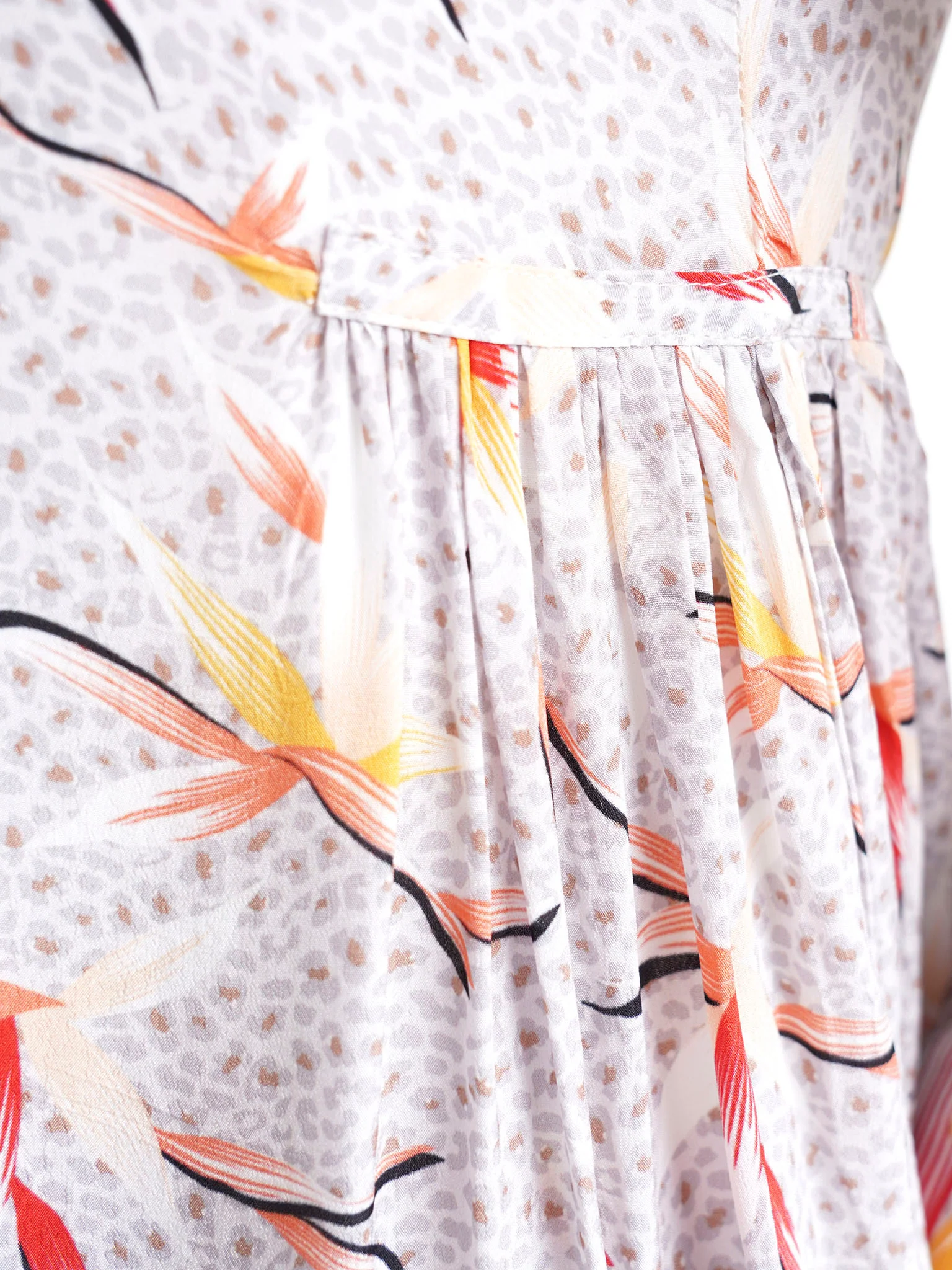 Grey Floral and Animal Print Jalabiya with Beads Work (VDE388) - Image 6