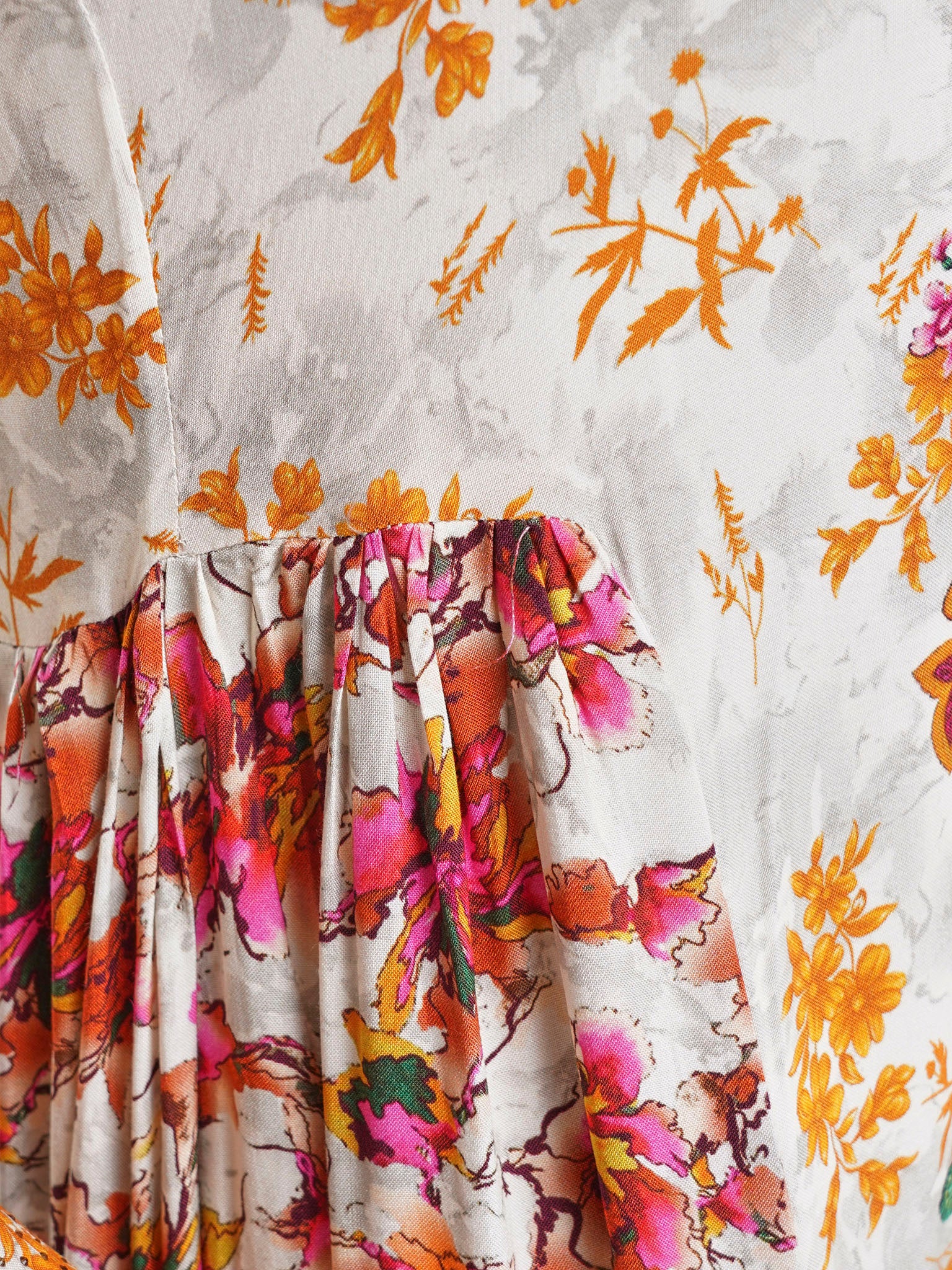 Viscose Beige Floral Tiered Jalabiya (VDU858) - Image 6