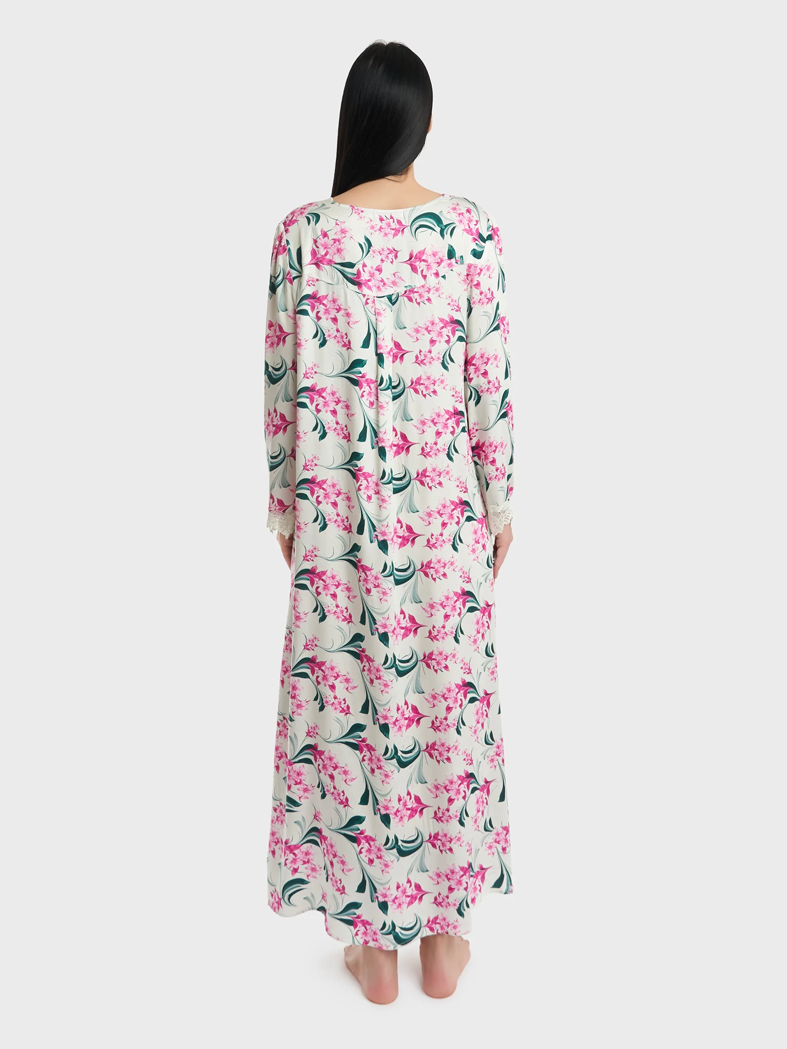 Multi color Printed Viscose Nighty (CNH241A) - Image 4