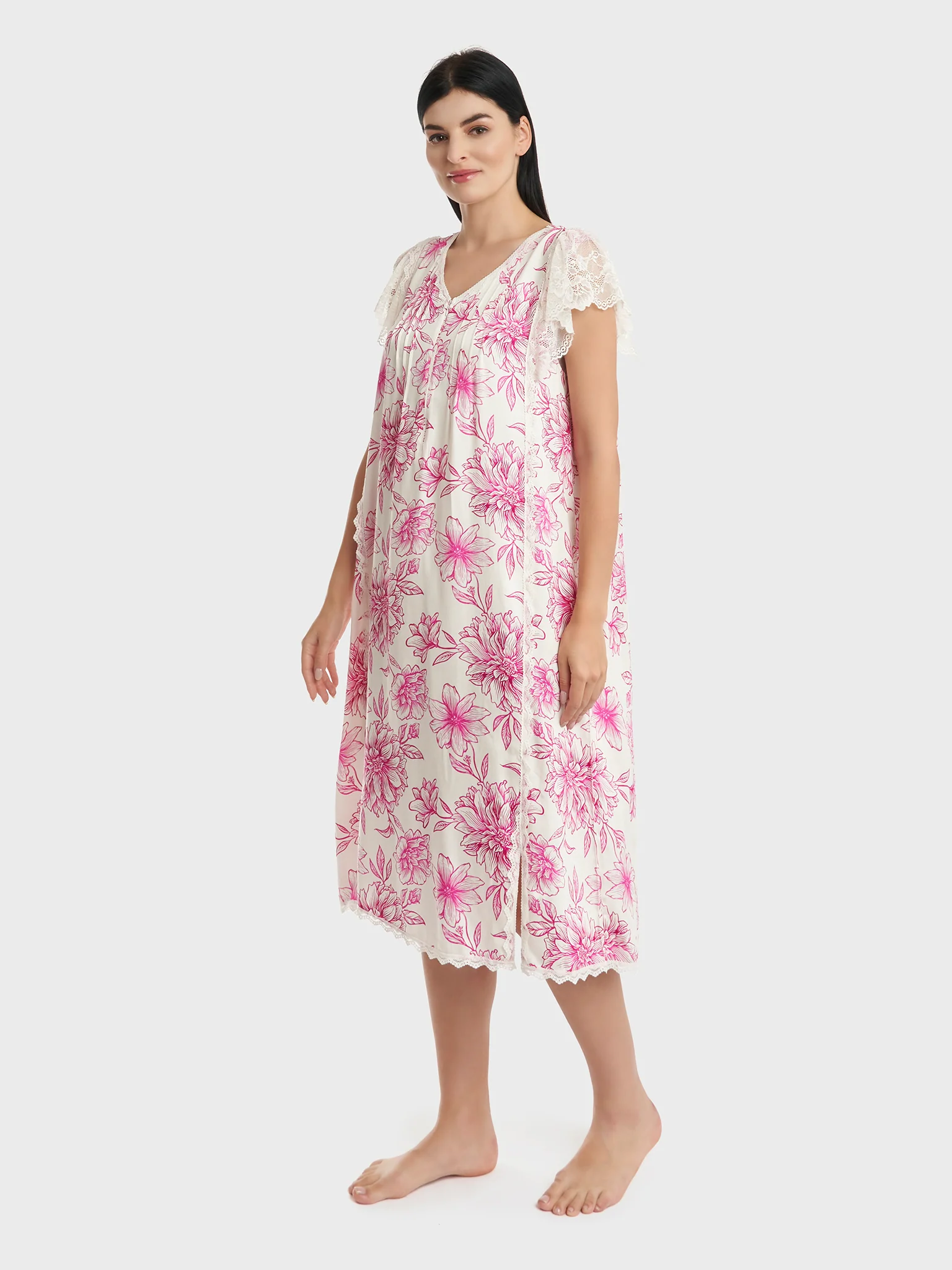 Printed Viscose Mini Nighty (CNH427A) - Image 3