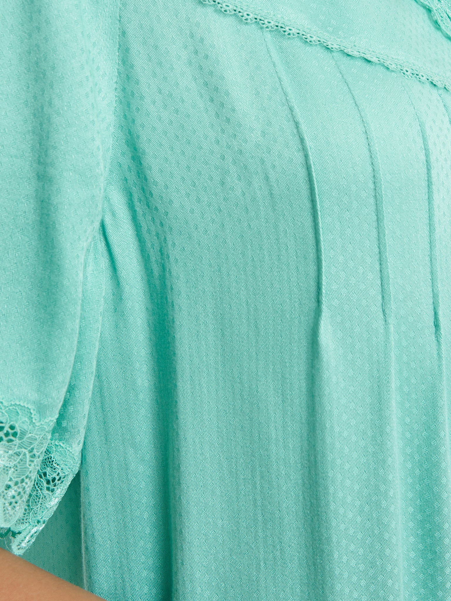 Ice Green Jacquard Rayon Nightwear (CNH437) - Image 5