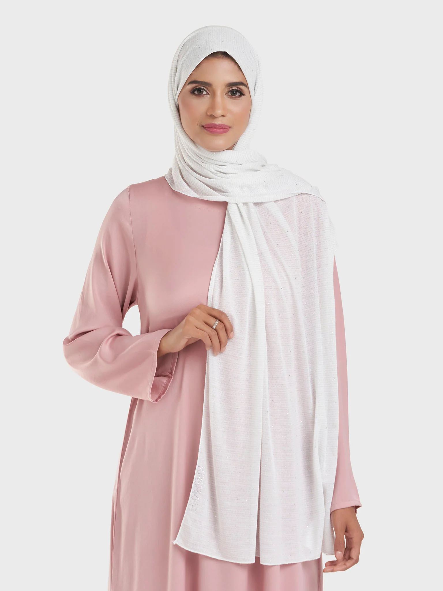 Cashmere Lurex Jersey Hijab with All Over Stones (SRKP14380L) - Image 11