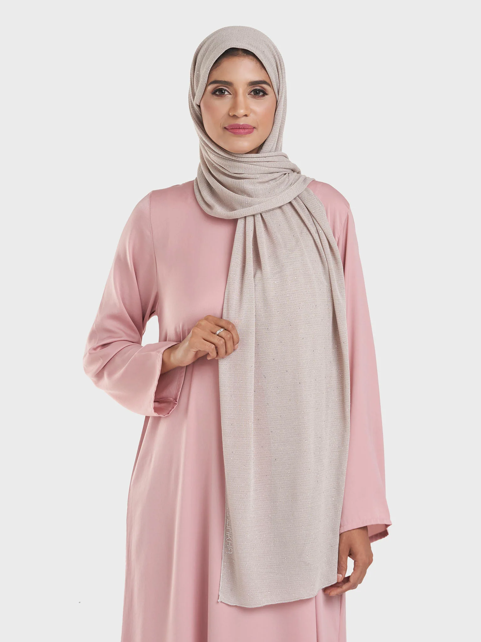 Cashmere Lurex Jersey Hijab with All Over Stones (SRKP14380L) - Image 20