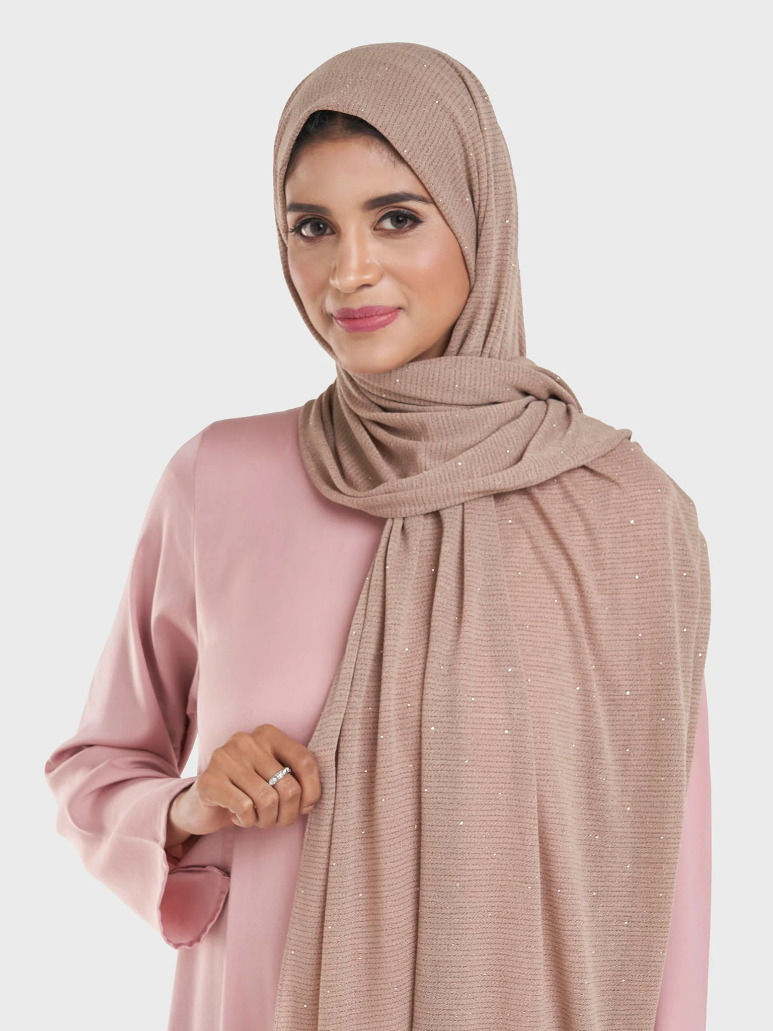Cashmere Lurex Jersey Hijab with All Over Stones (SRKP14380L) - Image 22