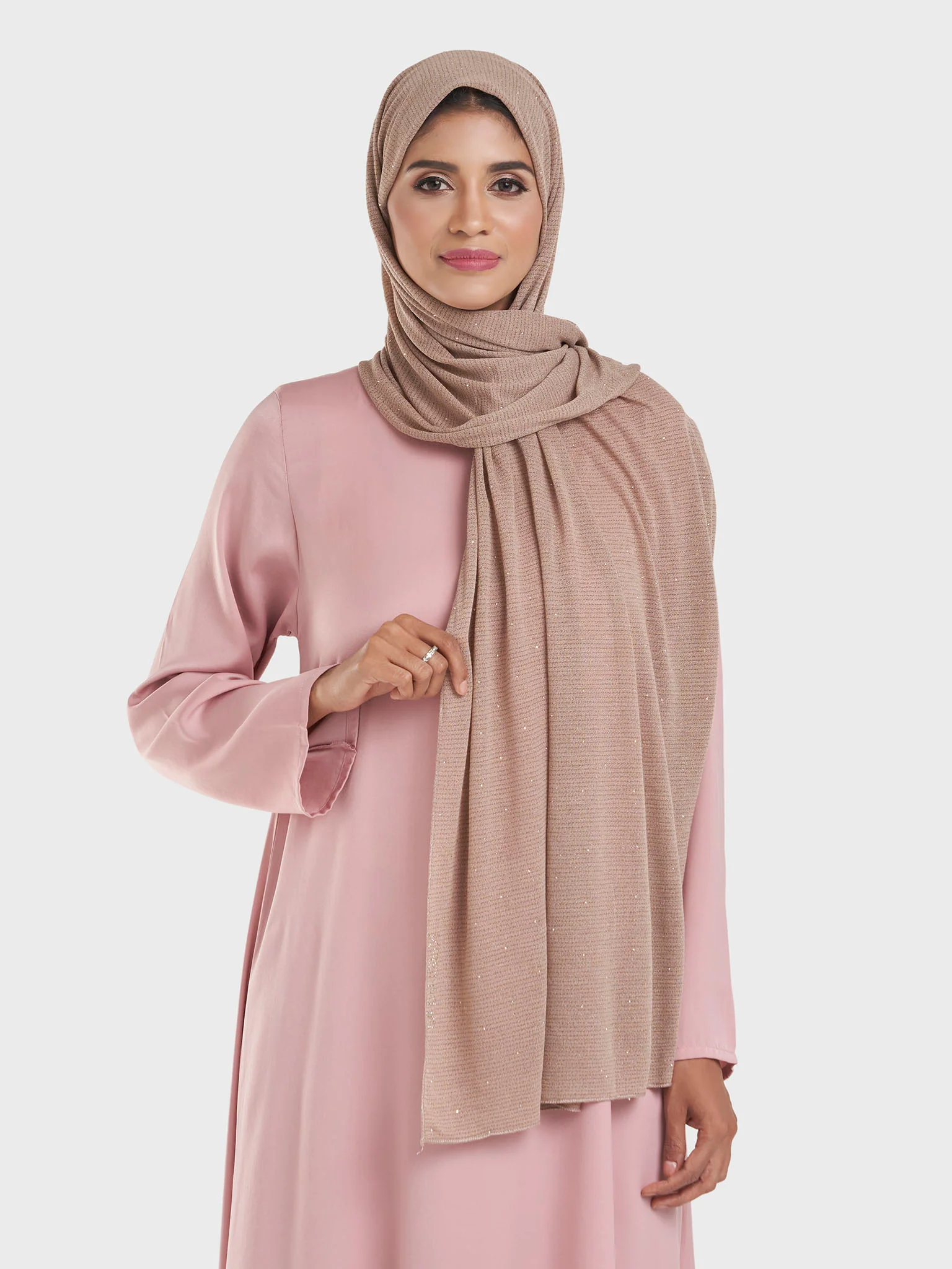 Cashmere Lurex Jersey Hijab with All Over Stones (SRKP14380L) - Image 23