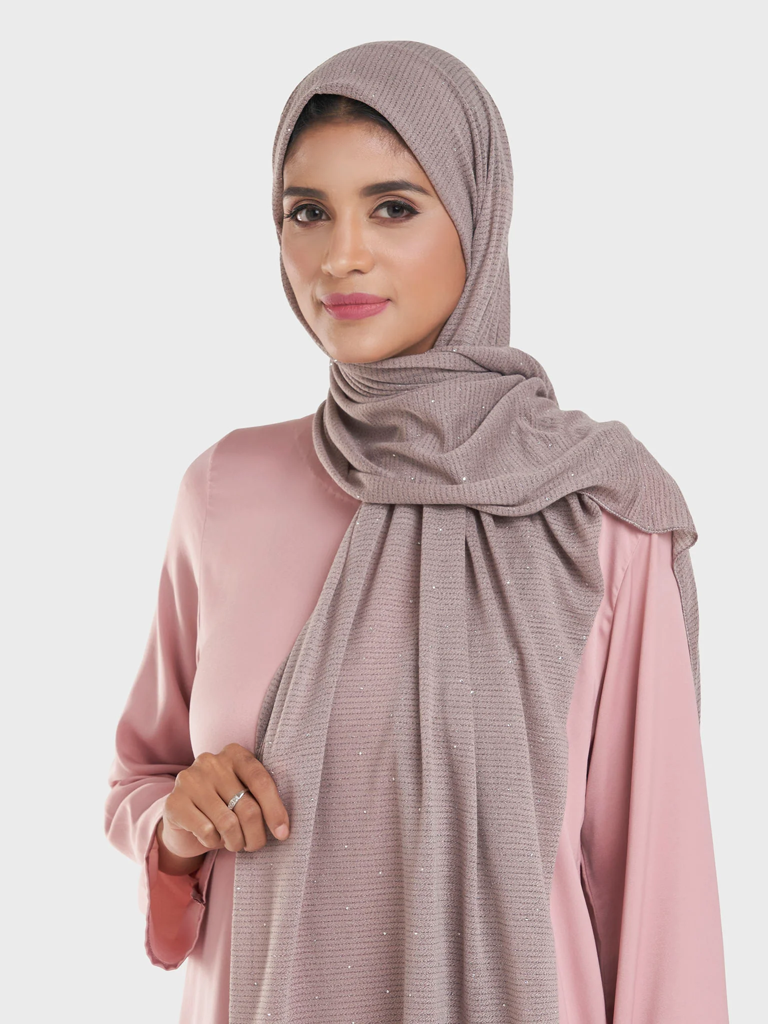 Cashmere Lurex Jersey Hijab with All Over Stones (SRKP14380L) - Image 25
