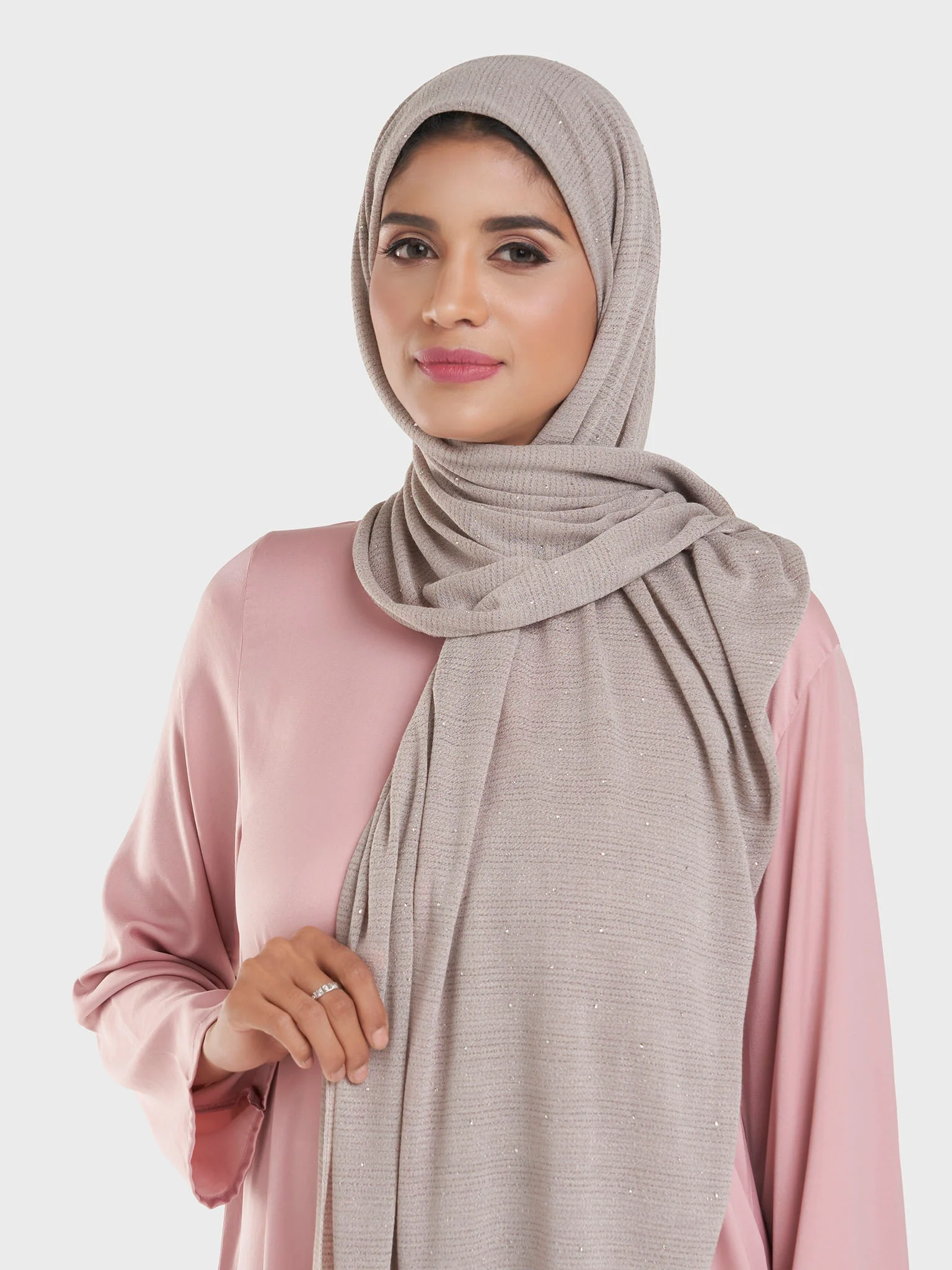 Cashmere Lurex Jersey Hijab with All Over Stones (SRKP14380L) - Image 28