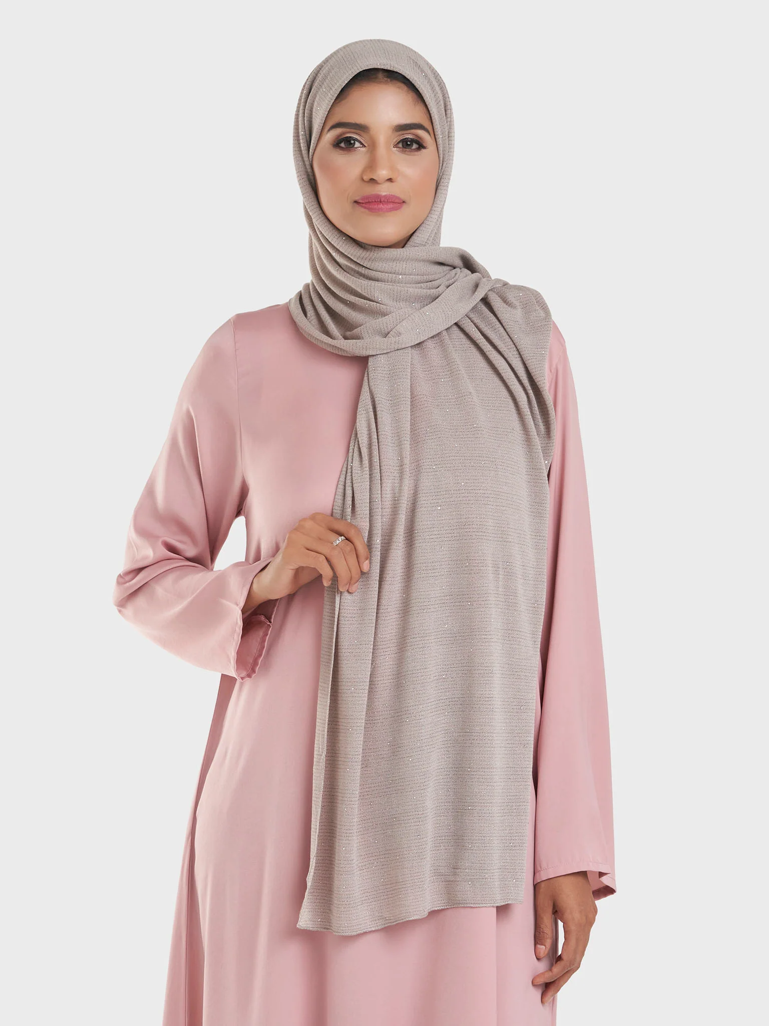 Cashmere Lurex Jersey Hijab with All Over Stones (SRKP14380L) - Image 29