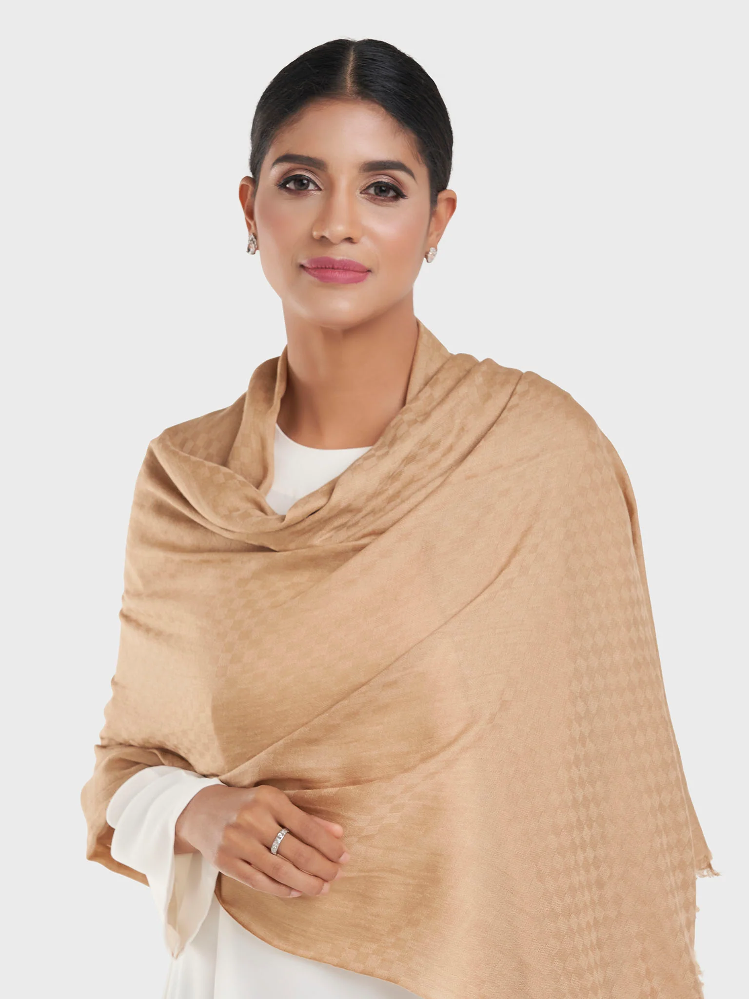 Plain Camel Wool Premium Quality Shawl (KGC001) - Image 7
