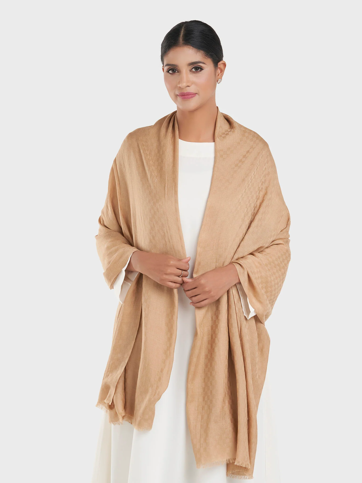 Plain Camel Wool Premium Quality Shawl (KGC001) - Image 8