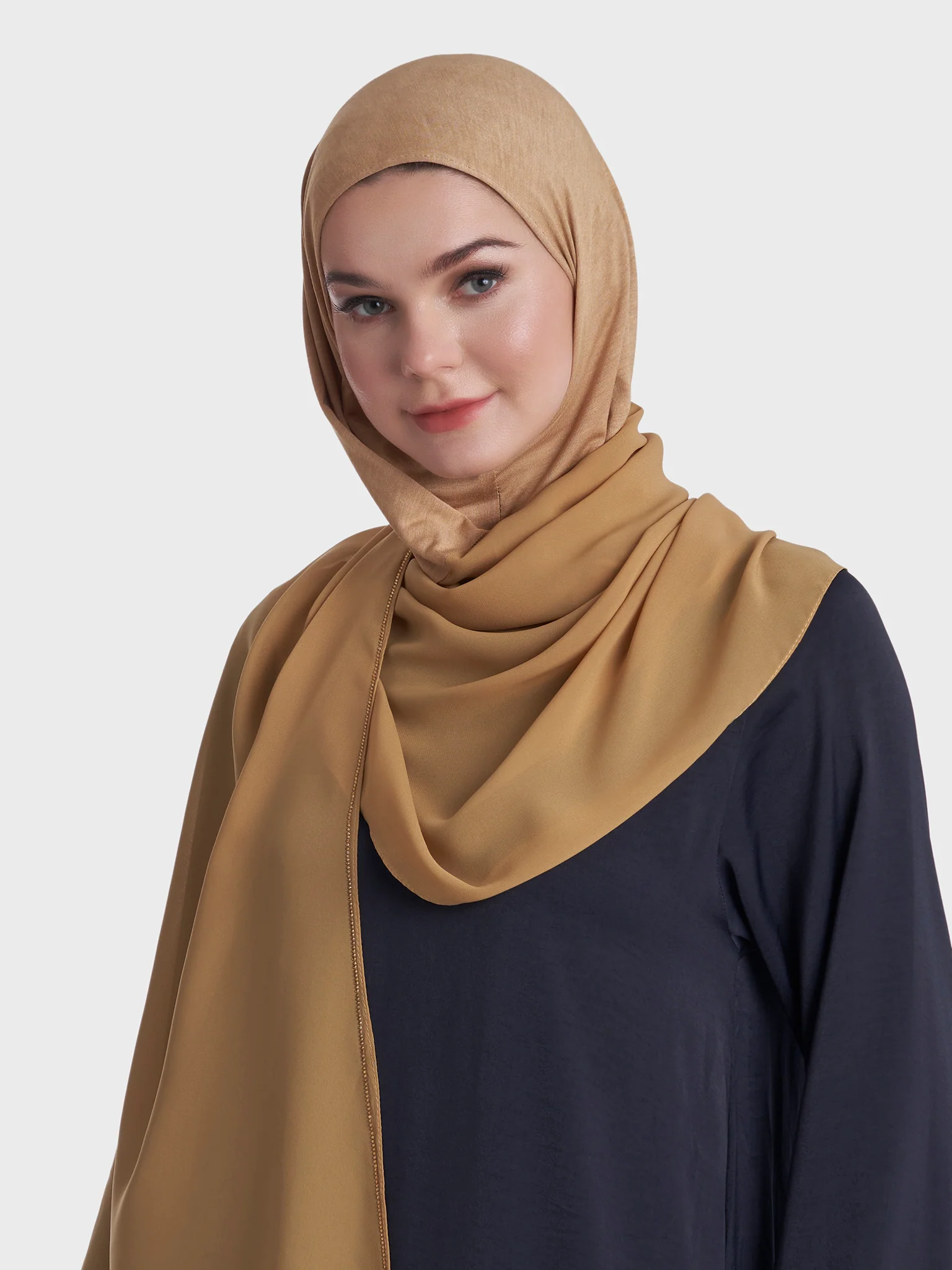 Ready to Wear Chiffon Single Stone Line Border Hijab (KP18115L) - Image 13