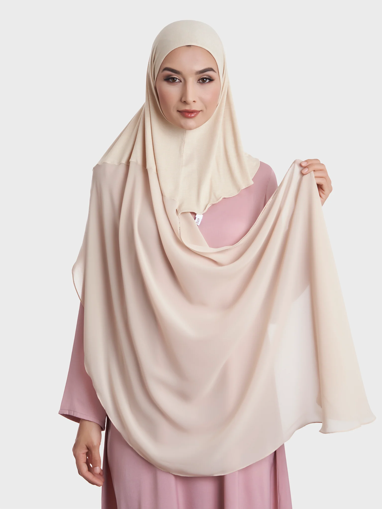 Ready to Wear Chiffon Single Stone Line Border Hijab (KP18115L) - Image 18