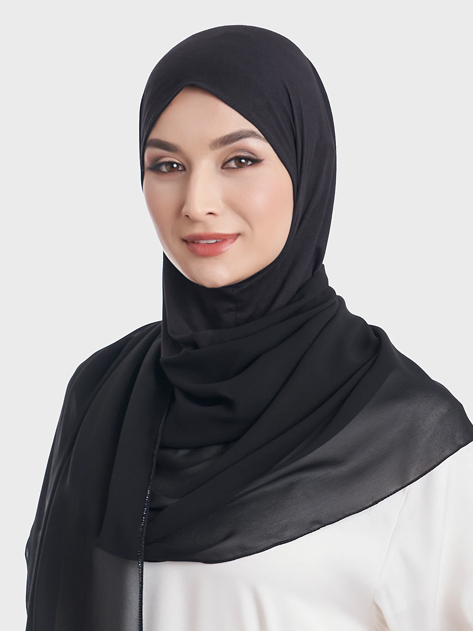 Ready to Wear Chiffon Single Stone Line Border Hijab (KP18115L) - Image 21