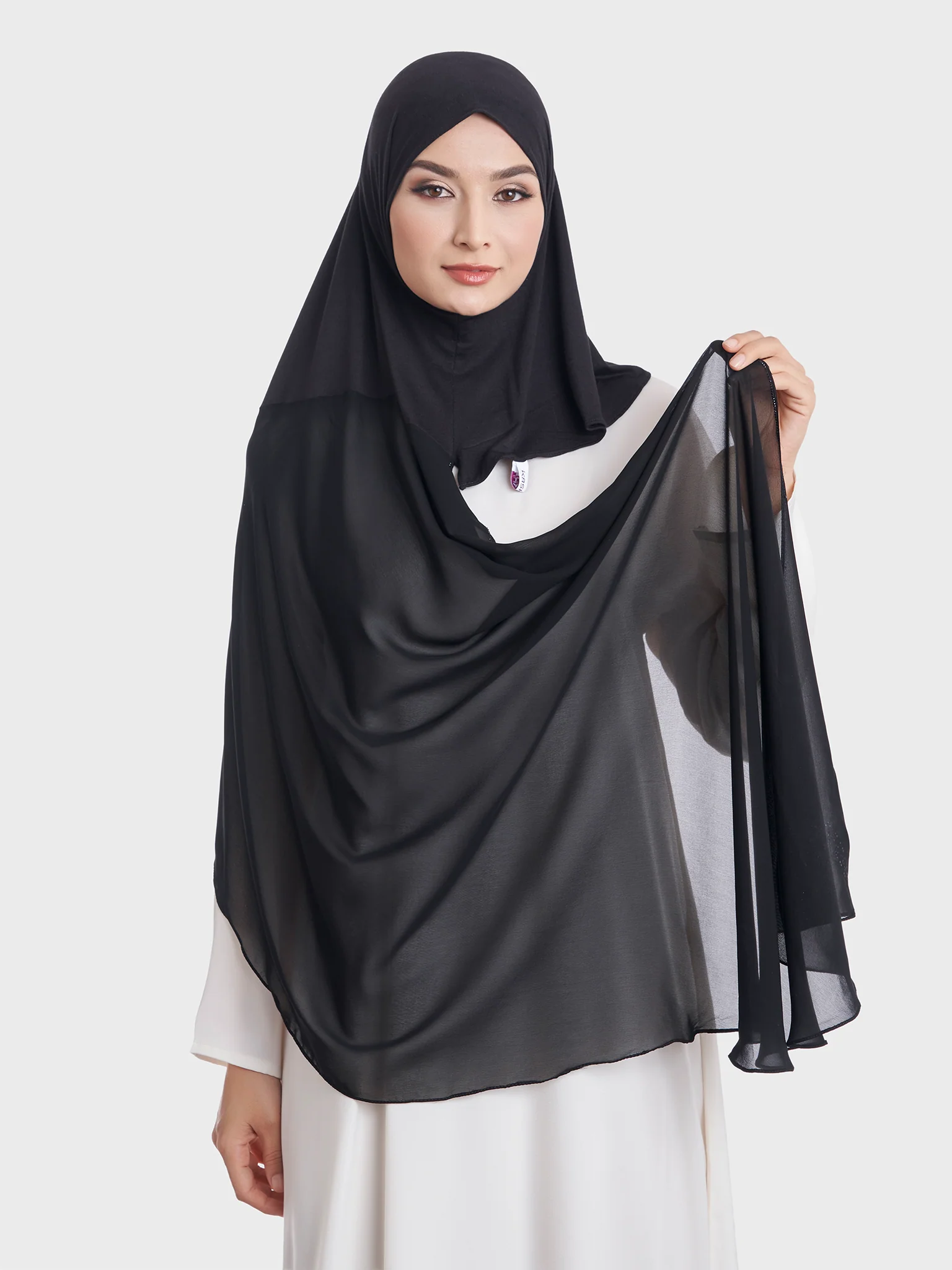 Ready to Wear Chiffon Single Stone Line Border Hijab (KP18115L) - Image 22