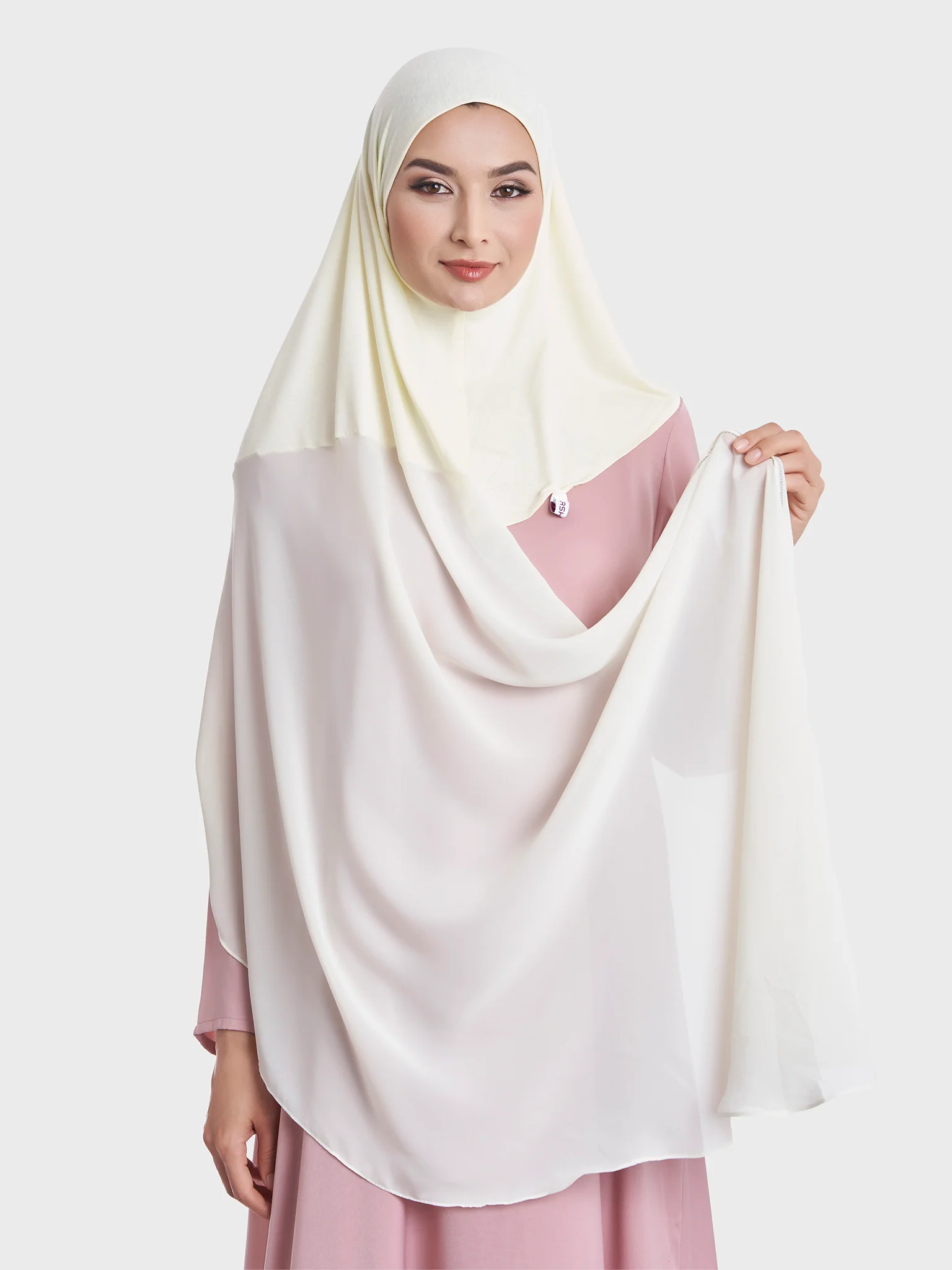 Ready to Wear Chiffon Single Stone Line Border Hijab (KP18115L) - Image 26