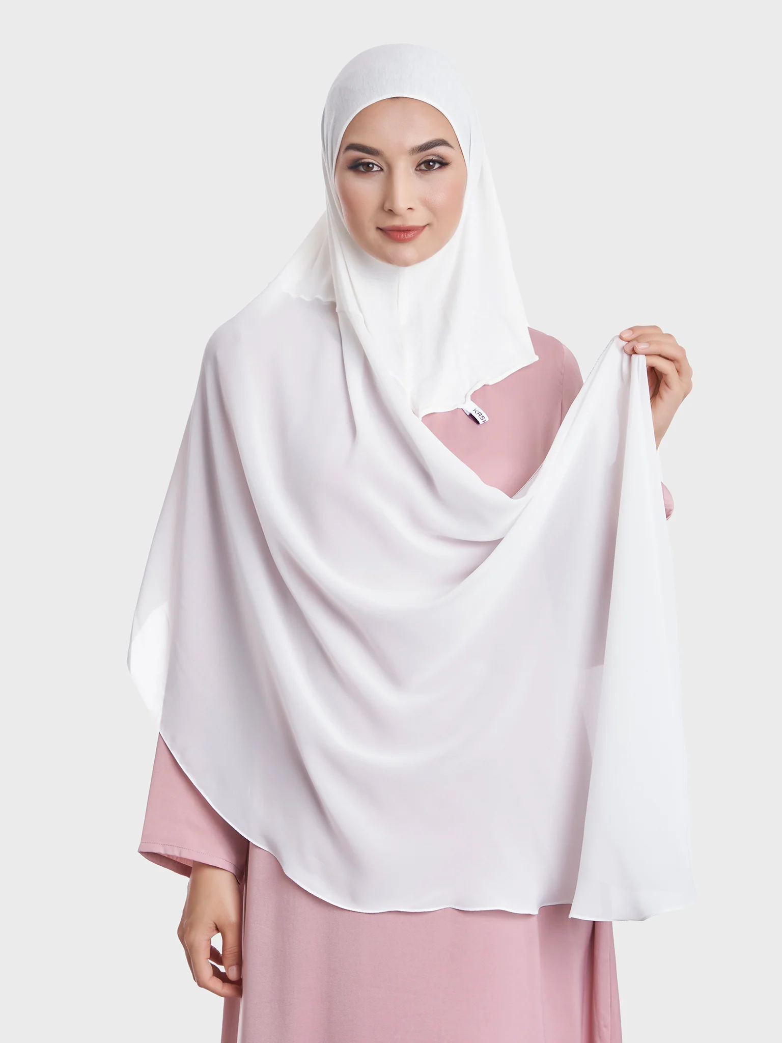 Ready to Wear Chiffon Single Stone Line Border Hijab (KP18115L) - Image 3