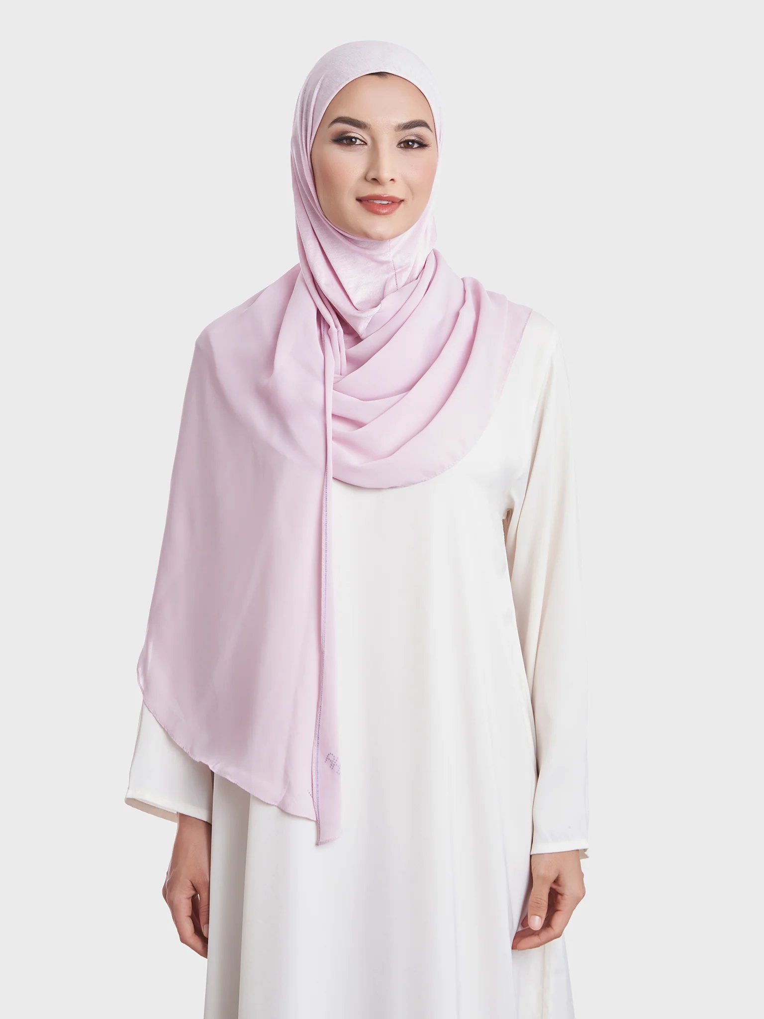Ready to Wear Chiffon Single Stone Line Border Hijab (KP18115L) - Image 31