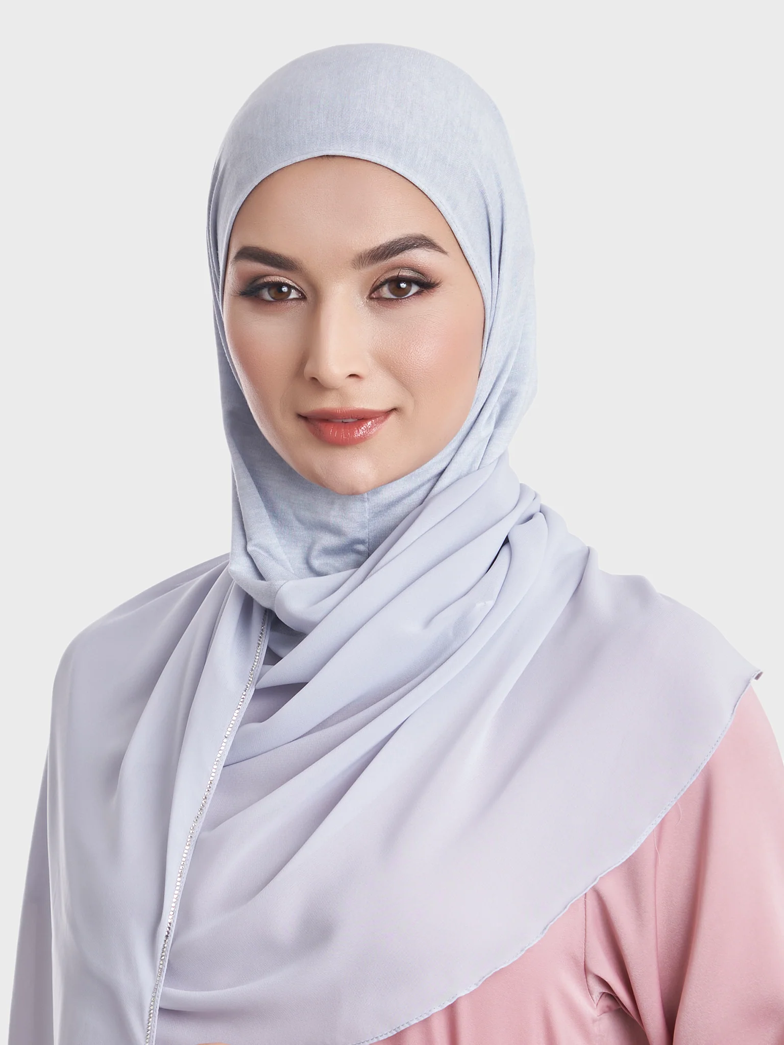 Ready to Wear Chiffon Single Stone Line Border Hijab (KP18115L) - Image 33