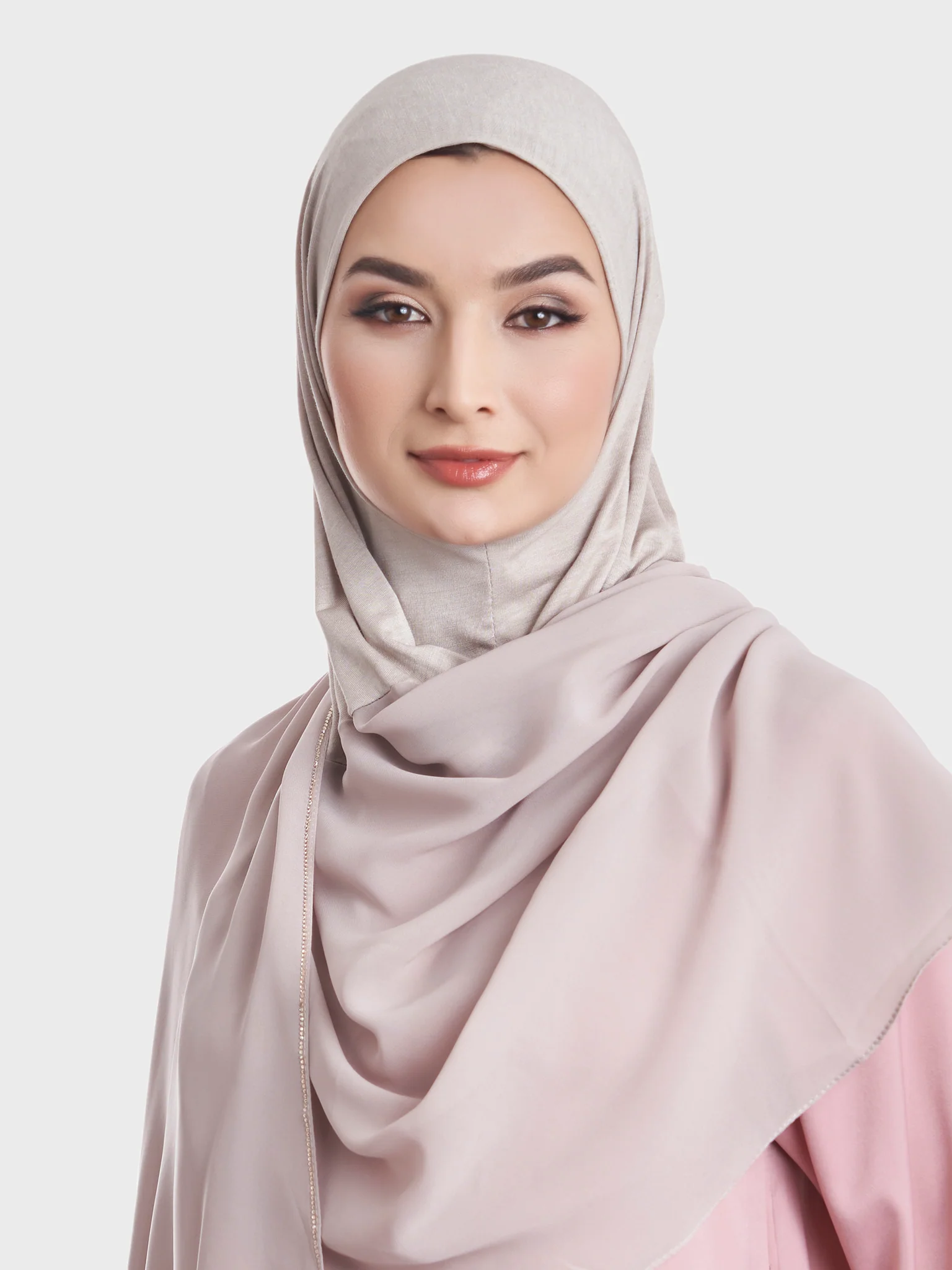 Ready to Wear Chiffon Single Stone Line Border Hijab (KP18115L) - Image 37