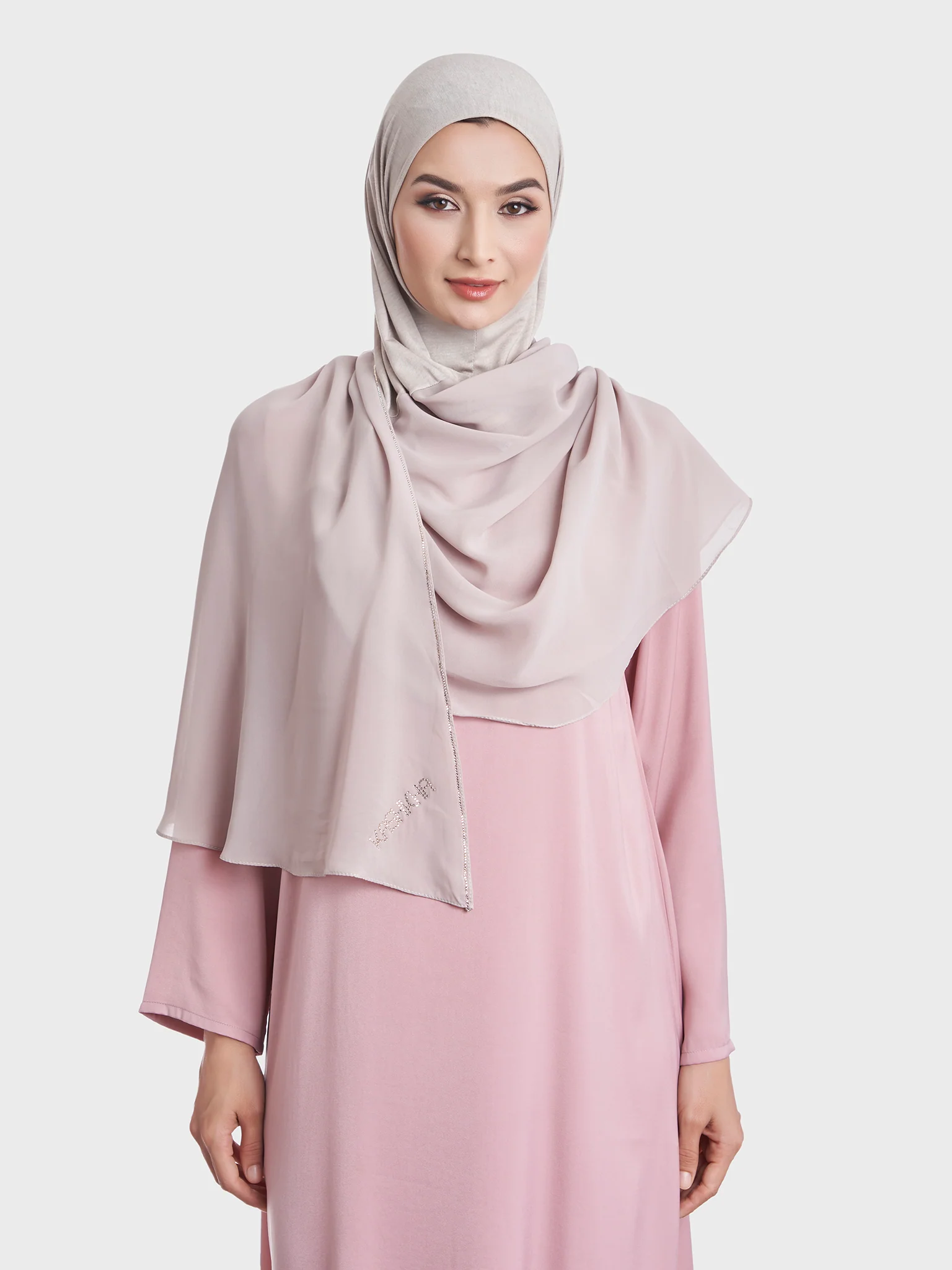 Ready to Wear Chiffon Single Stone Line Border Hijab (KP18115L) - Image 39