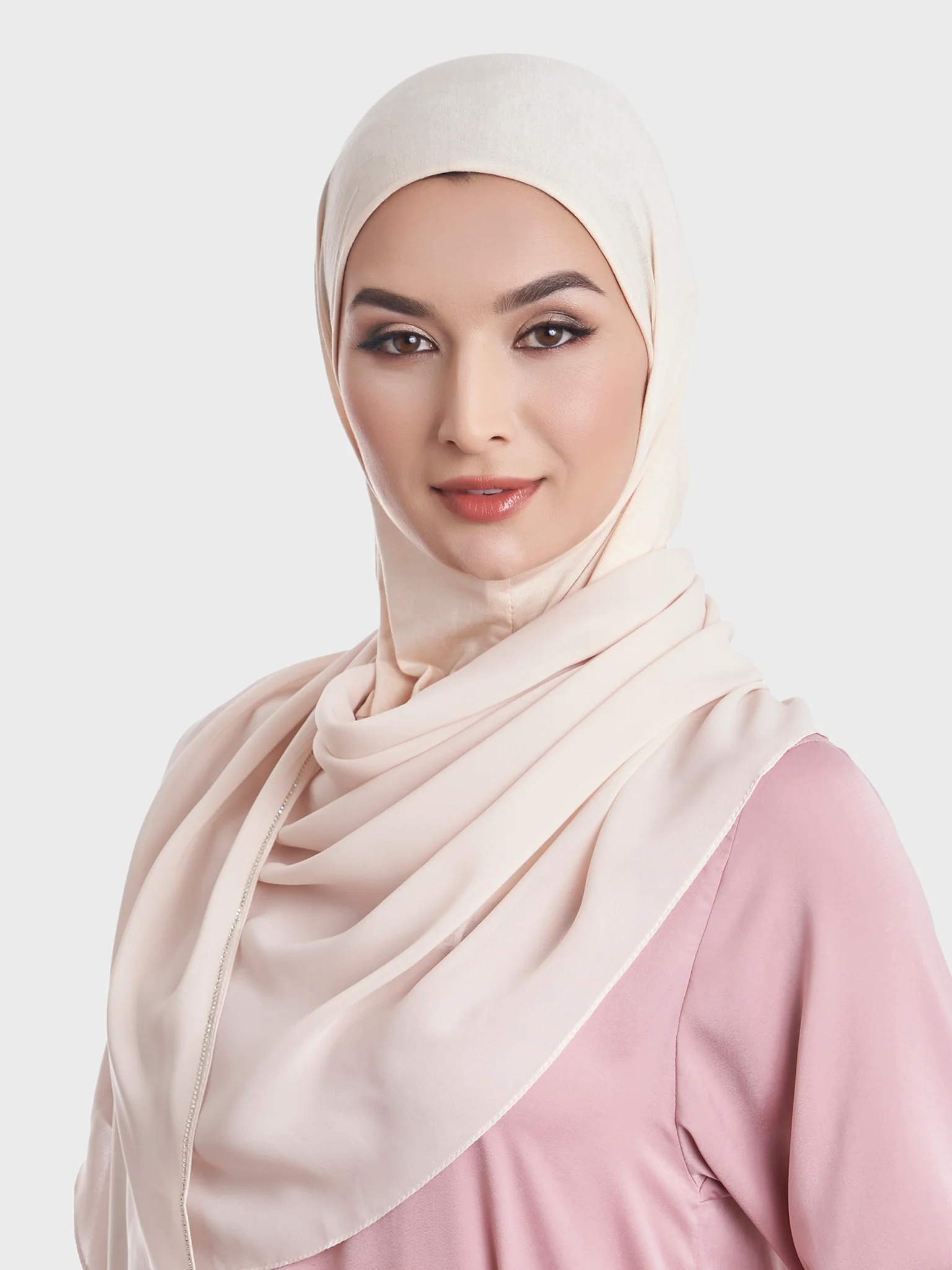 Ready to Wear Chiffon Single Stone Line Border Hijab (KP18115L) - Image 41