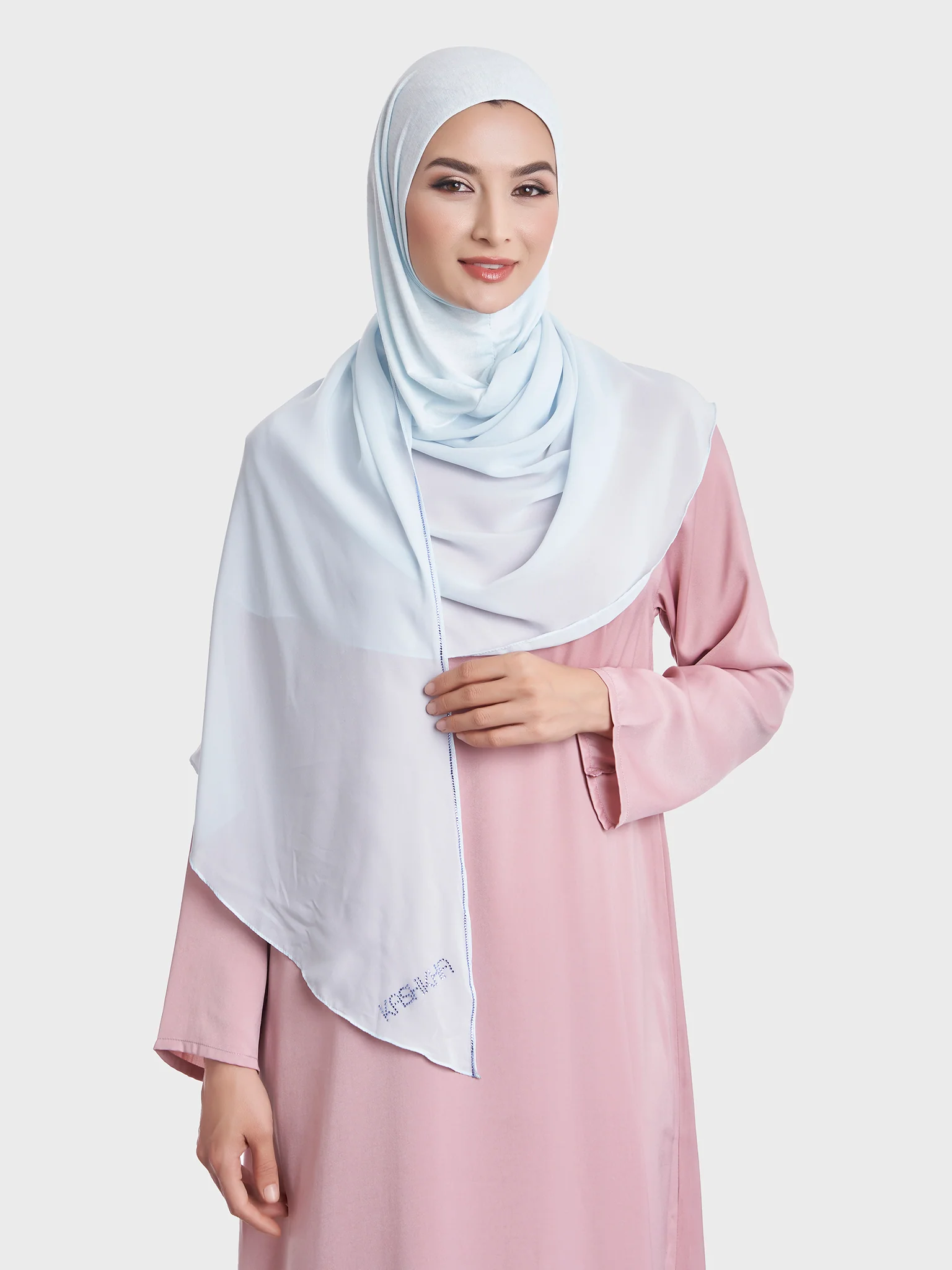 Ready to Wear Chiffon Single Stone Line Border Hijab (KP18115L) - Image 47