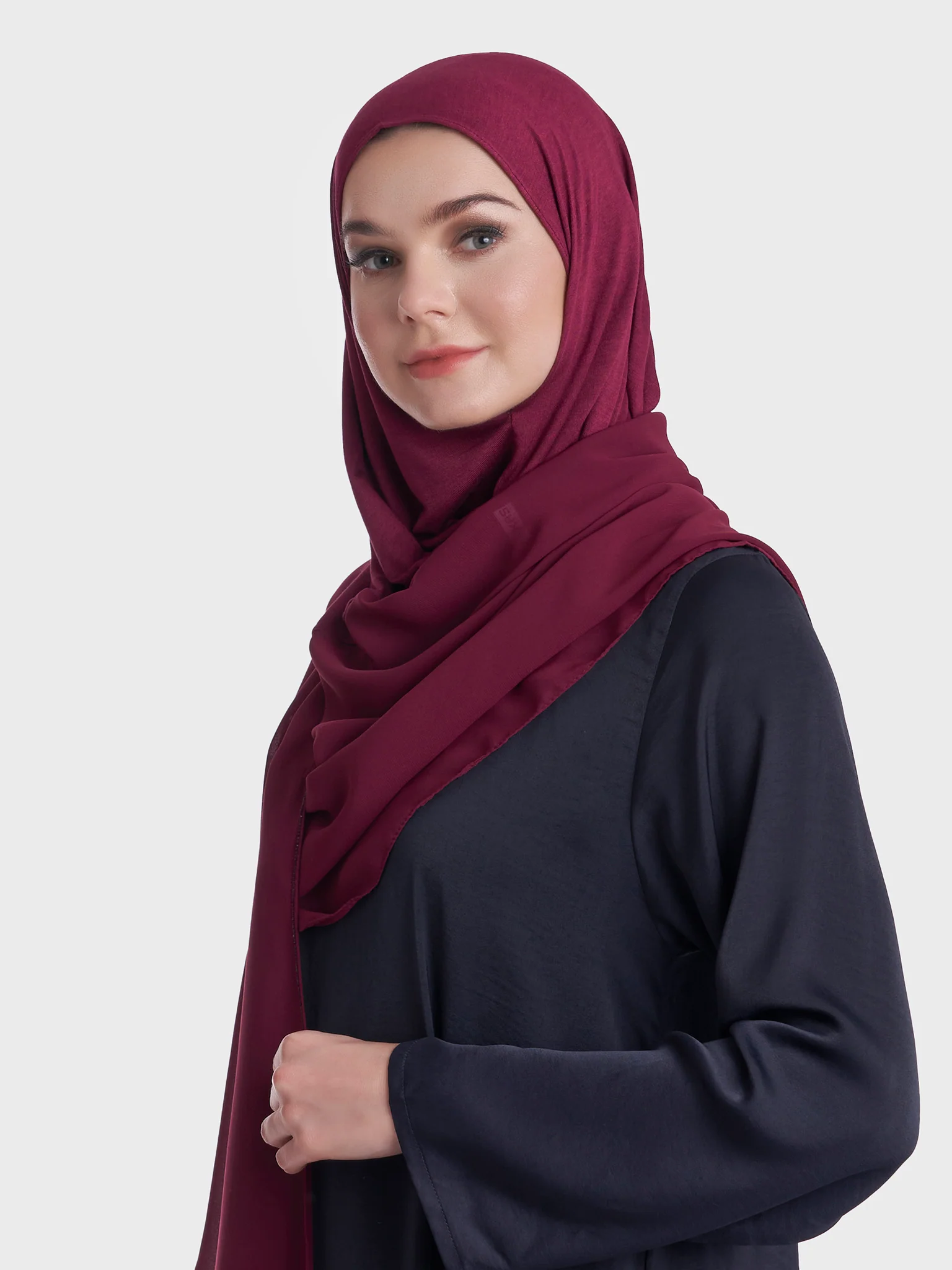 Ready to Wear Chiffon Single Stone Line Border Hijab (KP18115L) - Image 49