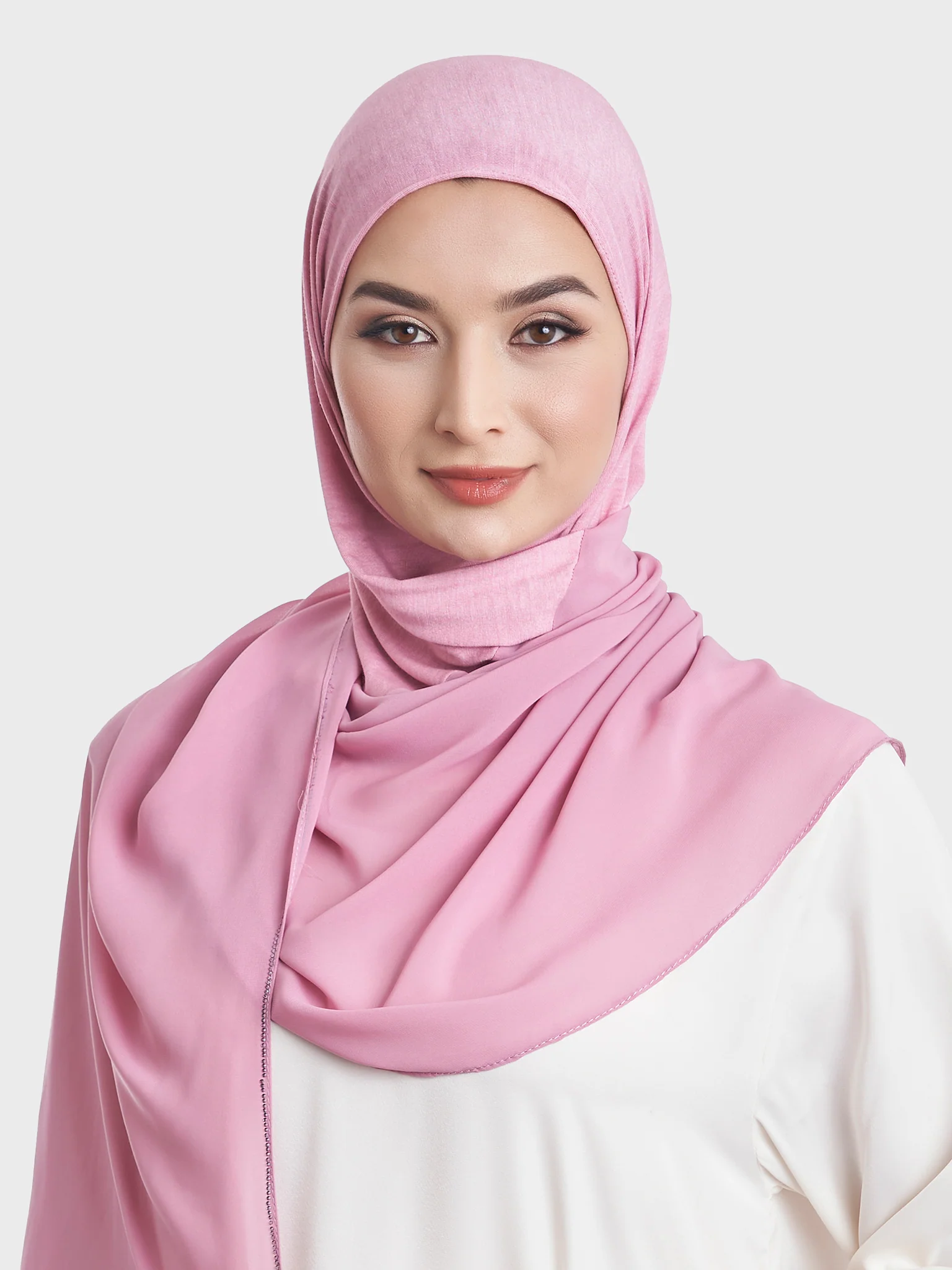 Ready to Wear Chiffon Single Stone Line Border Hijab (KP18115L) - Image 5