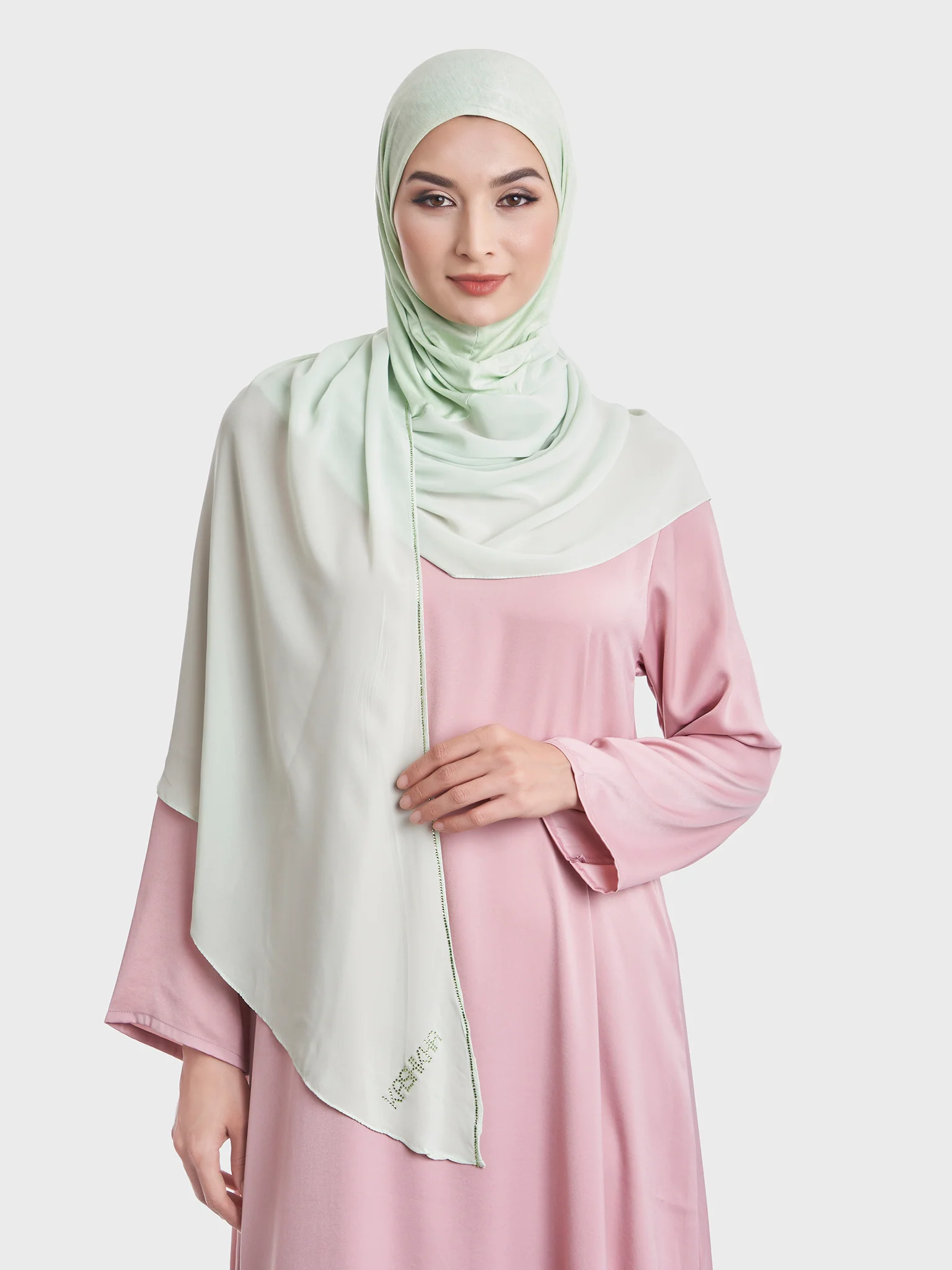 Ready to Wear Chiffon Single Stone Line Border Hijab (KP18115L) - Image 55
