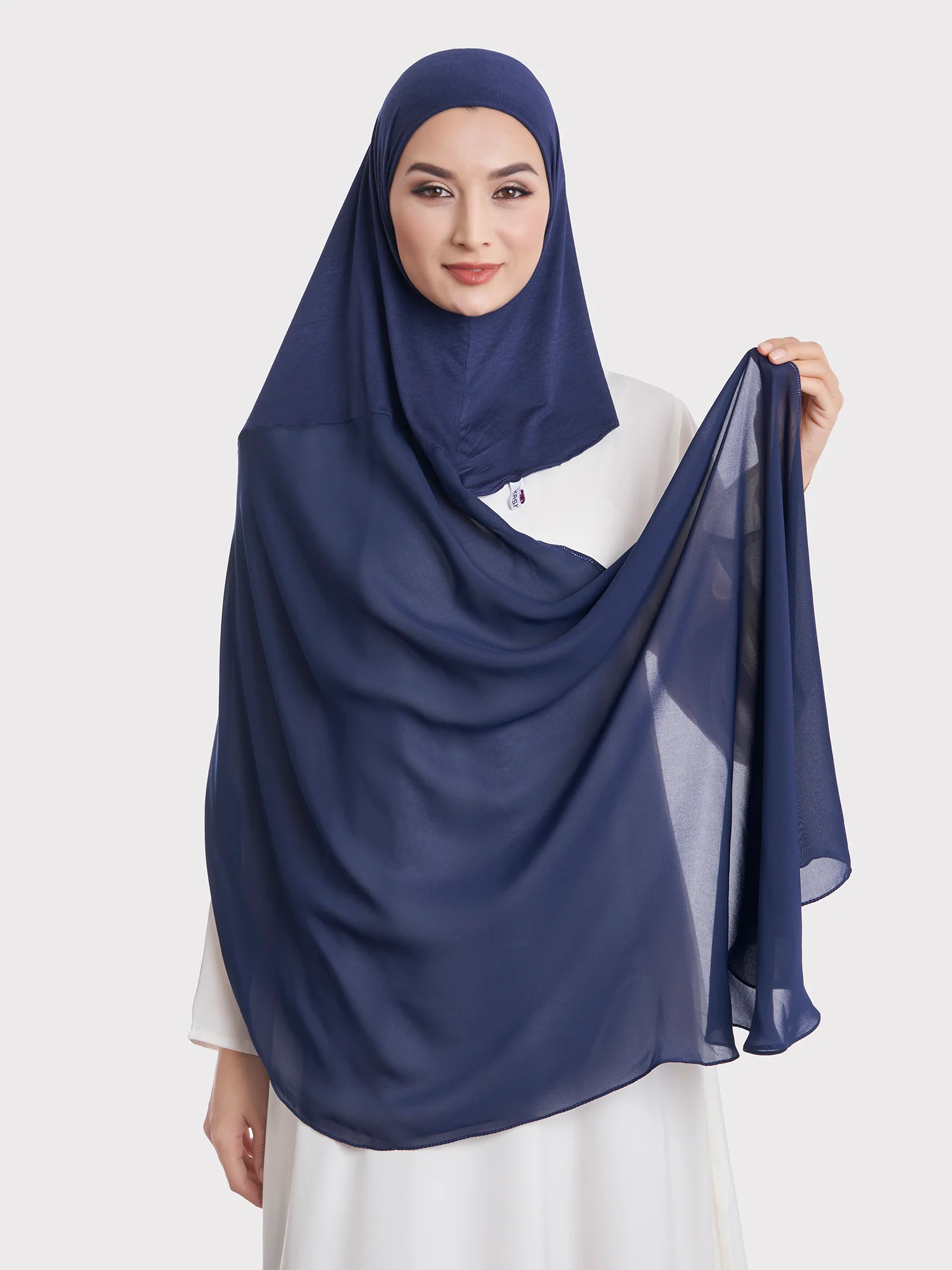 Ready to Wear Chiffon Single Stone Line Border Hijab (KP18115L) - Image 58