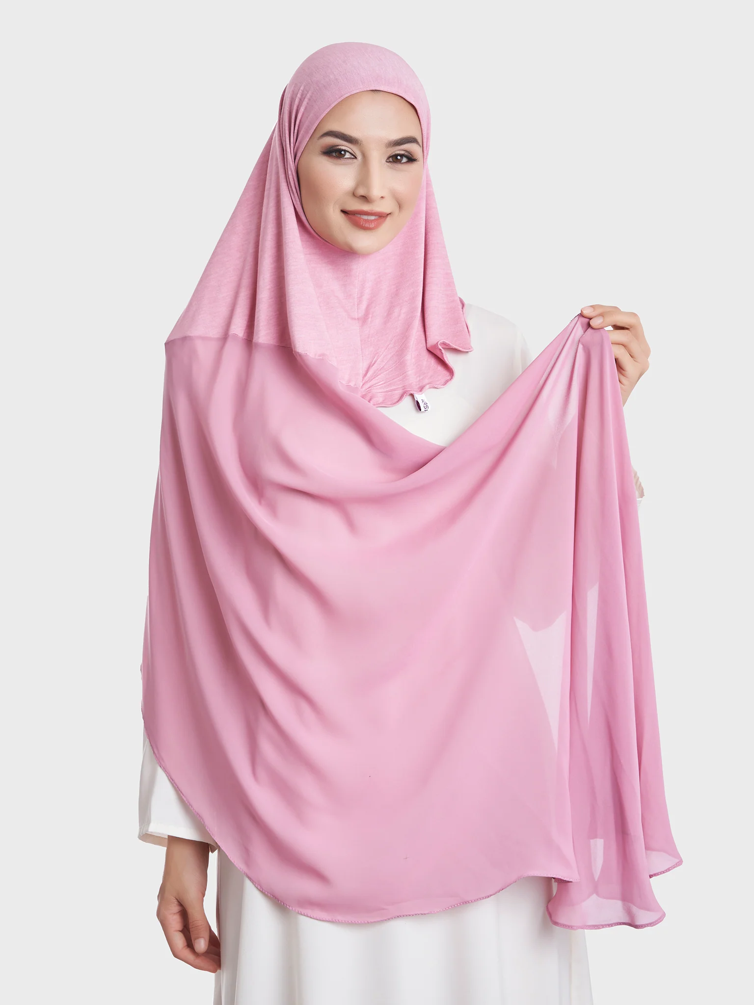 Ready to Wear Chiffon Single Stone Line Border Hijab (KP18115L) - Image 6