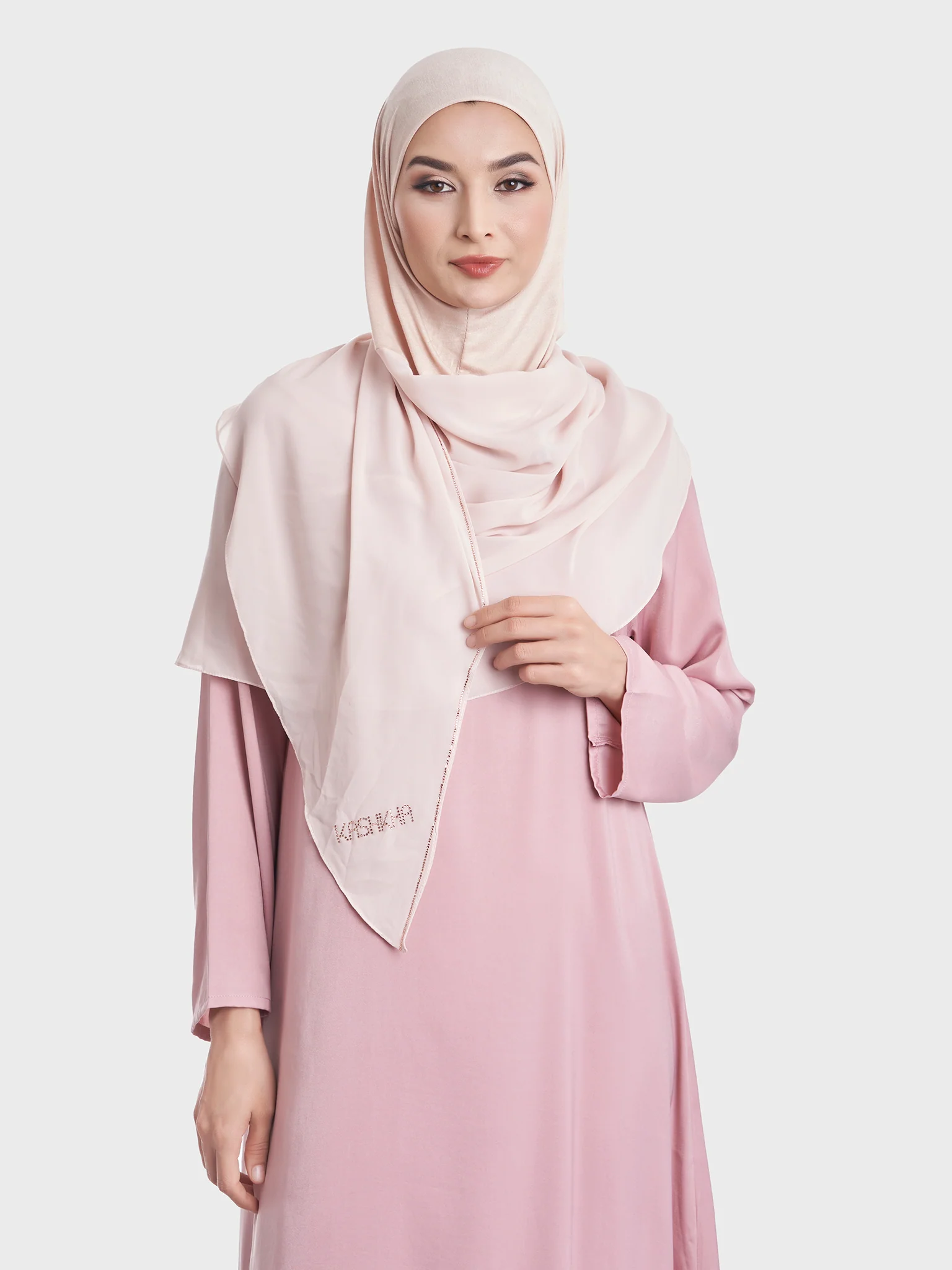 Ready to Wear Chiffon Single Stone Line Border Hijab (KP18115L) - Image 63