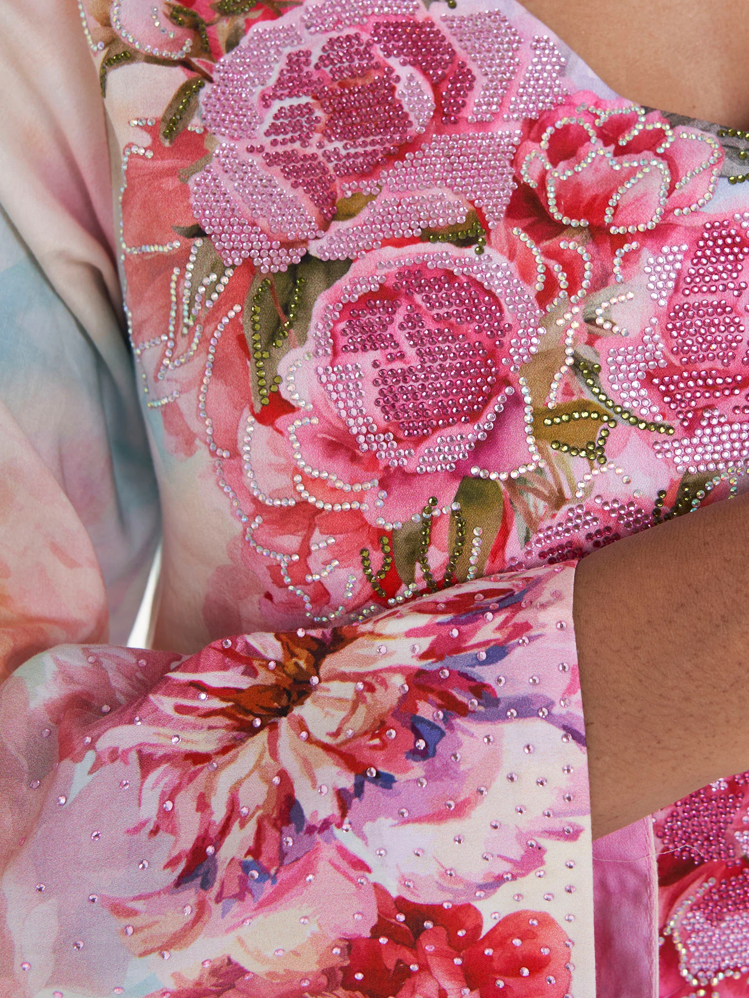 Multicolour Cotton Satin Floral Print Mukhawar Jalabiya (VDX03) - Image 5