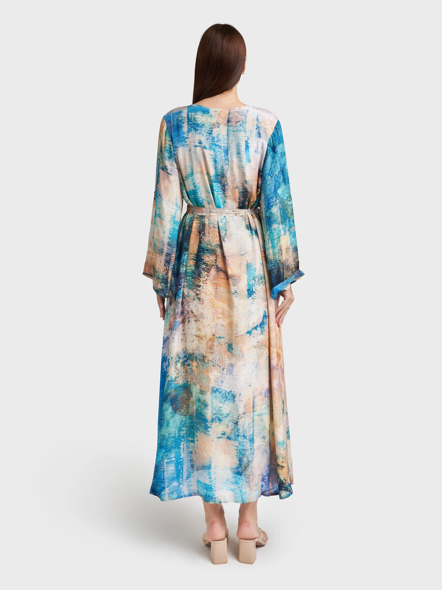 Multicolour Viscose Crepe Abstract Print Dress (VDX13) - Image 3