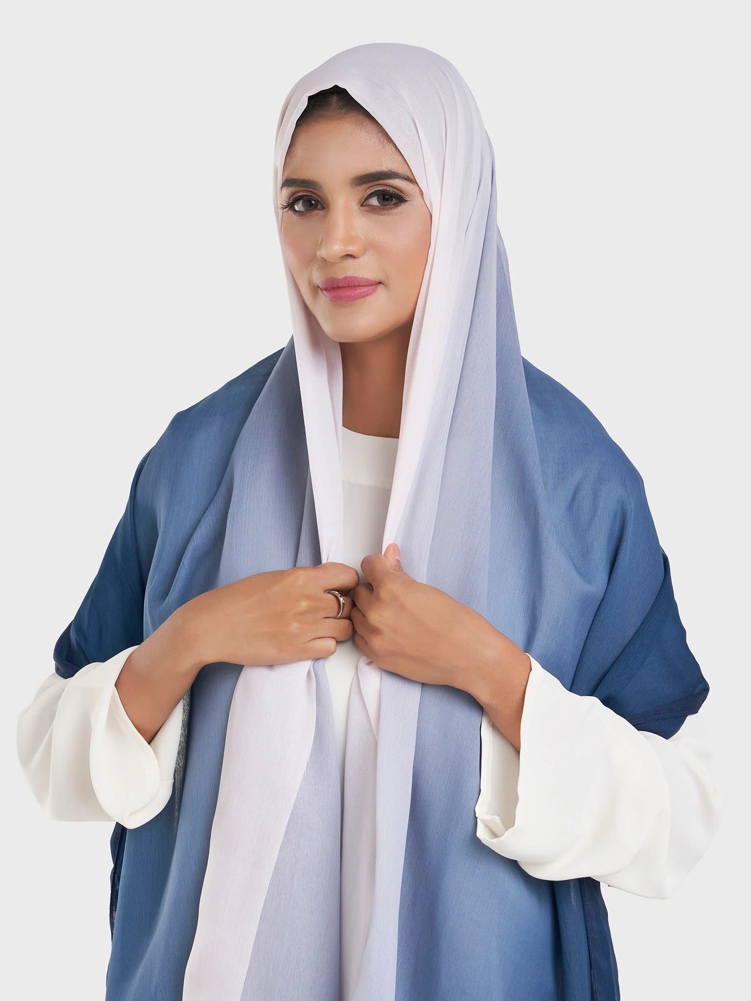 Double Layered Chiffon Shaded Hijab (KP18199L) - Image 4