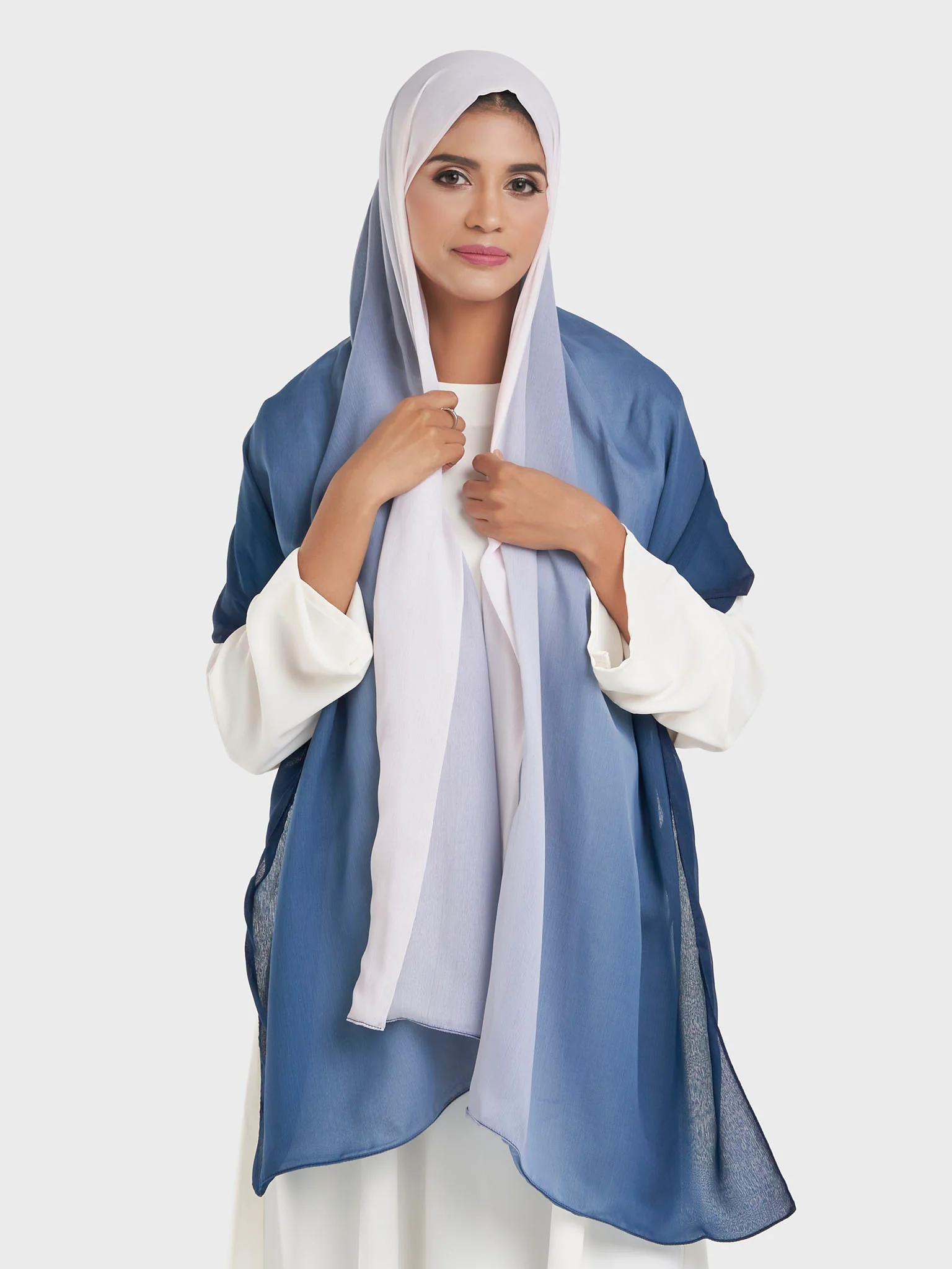 Double Layered Chiffon Shaded Hijab (KP18199L) - Image 5