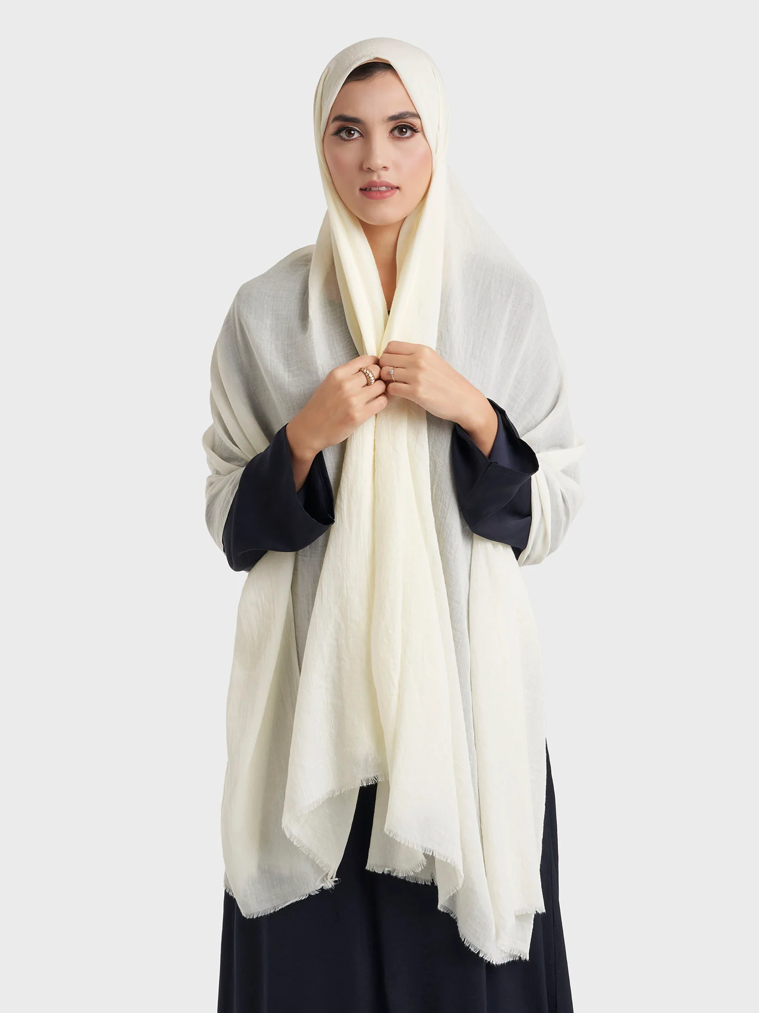 Plain Cotton Viscose Hijab (KGD171L) - Image 14