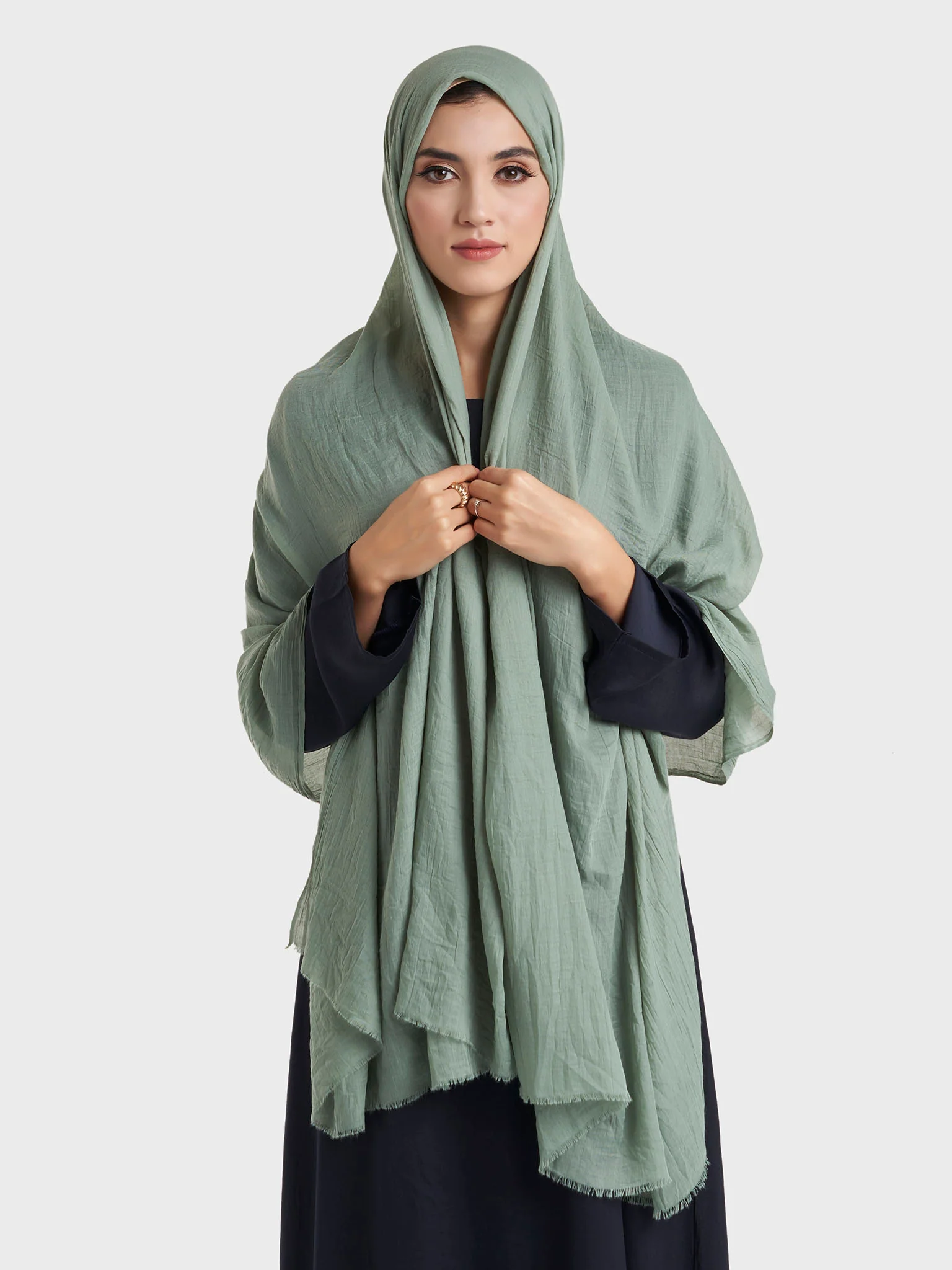 Plain Cotton Viscose Hijab (KGD171L) - Image 17