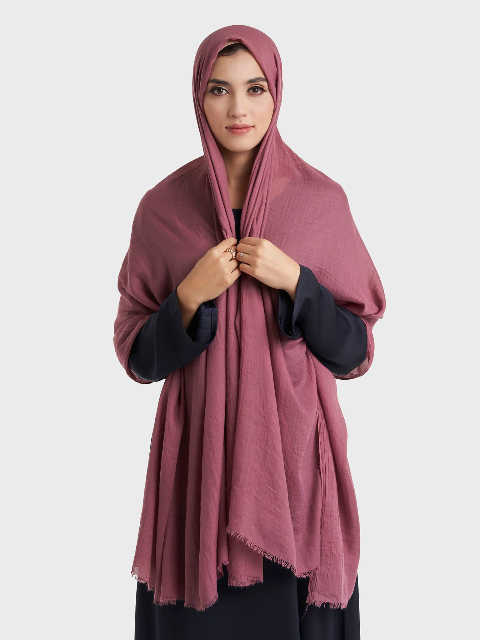 Plain Cotton Viscose Hijab (KGD171L) - Image 8