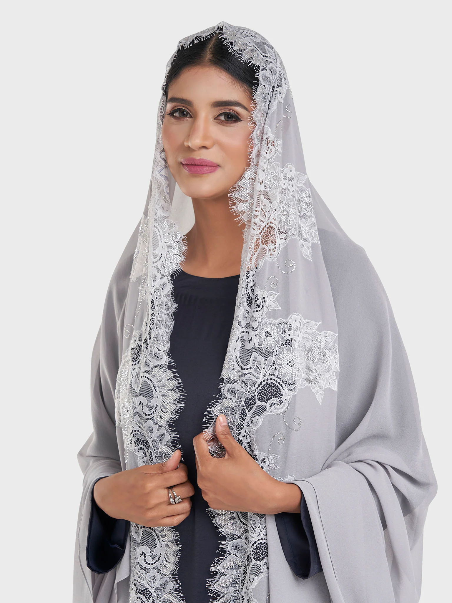 Maxi Hijab With Shaded Dantel Work Border (KP18124L) - Image 19