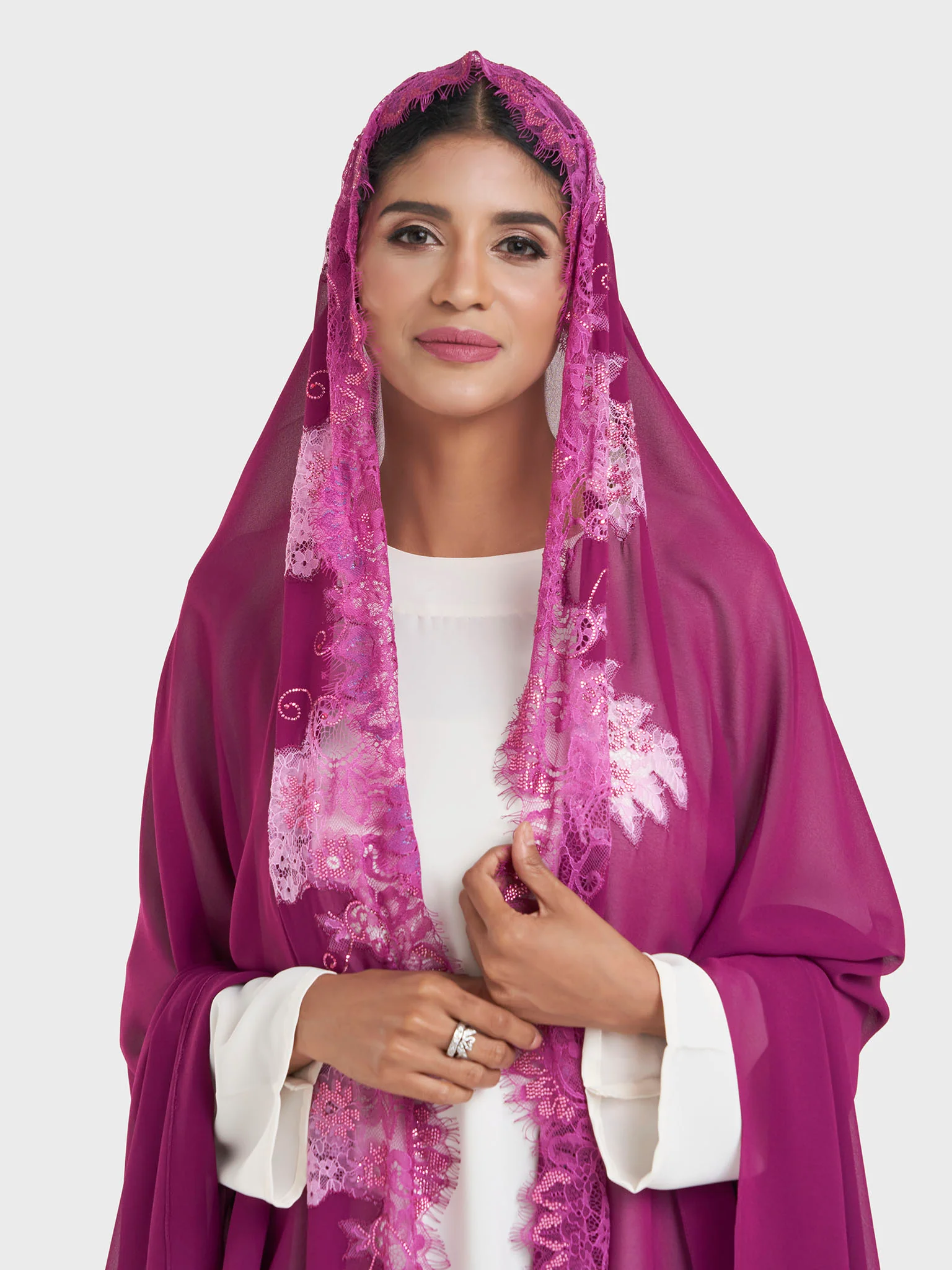 Maxi Hijab With Shaded Dantel Work Border (KP18124L) - Image 22