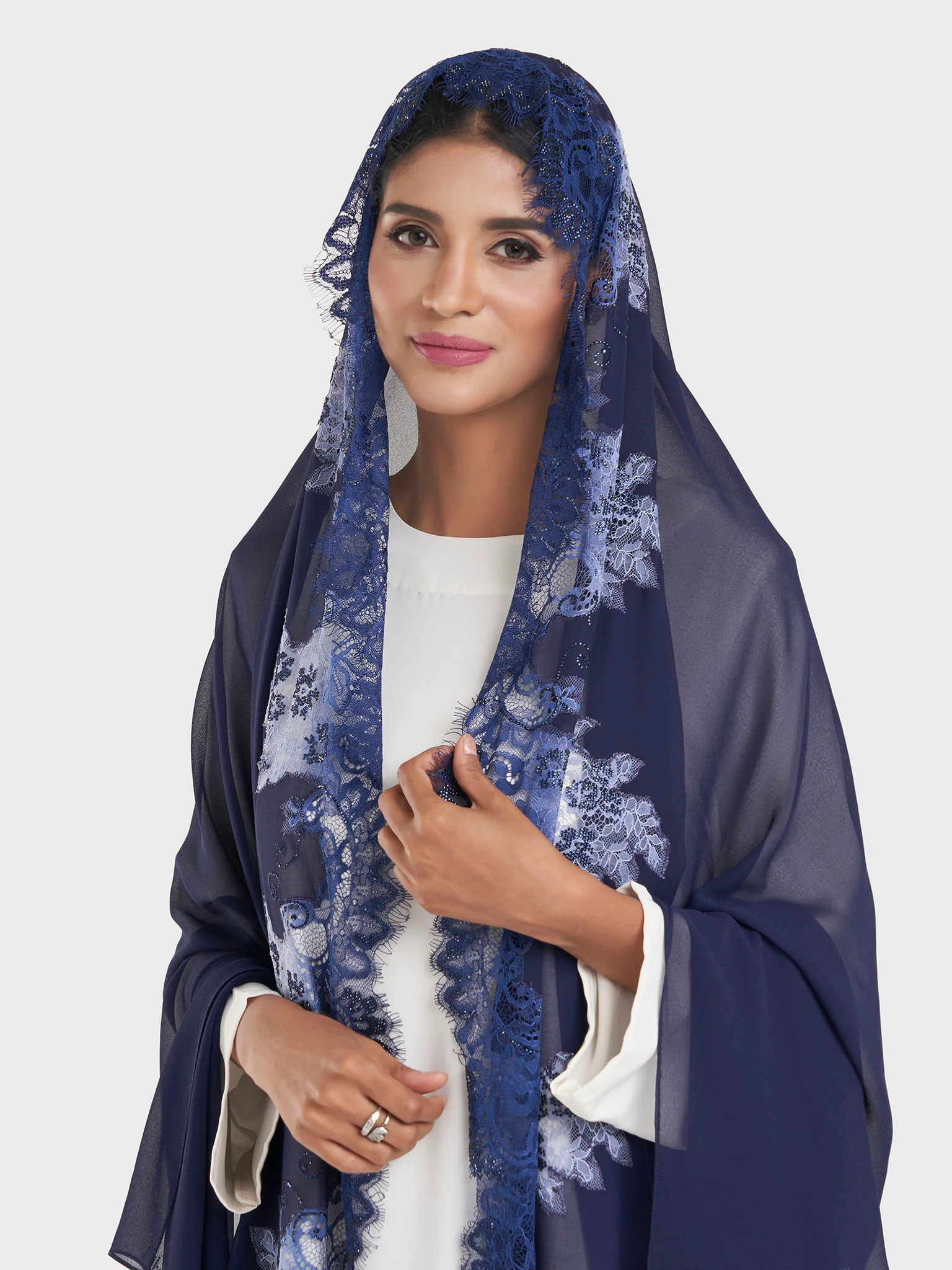Maxi Hijab With Shaded Dantel Work Border (KP18124L) - Image 28