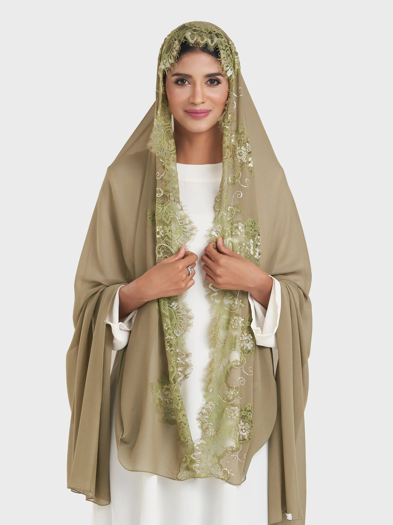 Maxi Hijab With Shaded Dantel Work Border (KP18124L) - Image 41