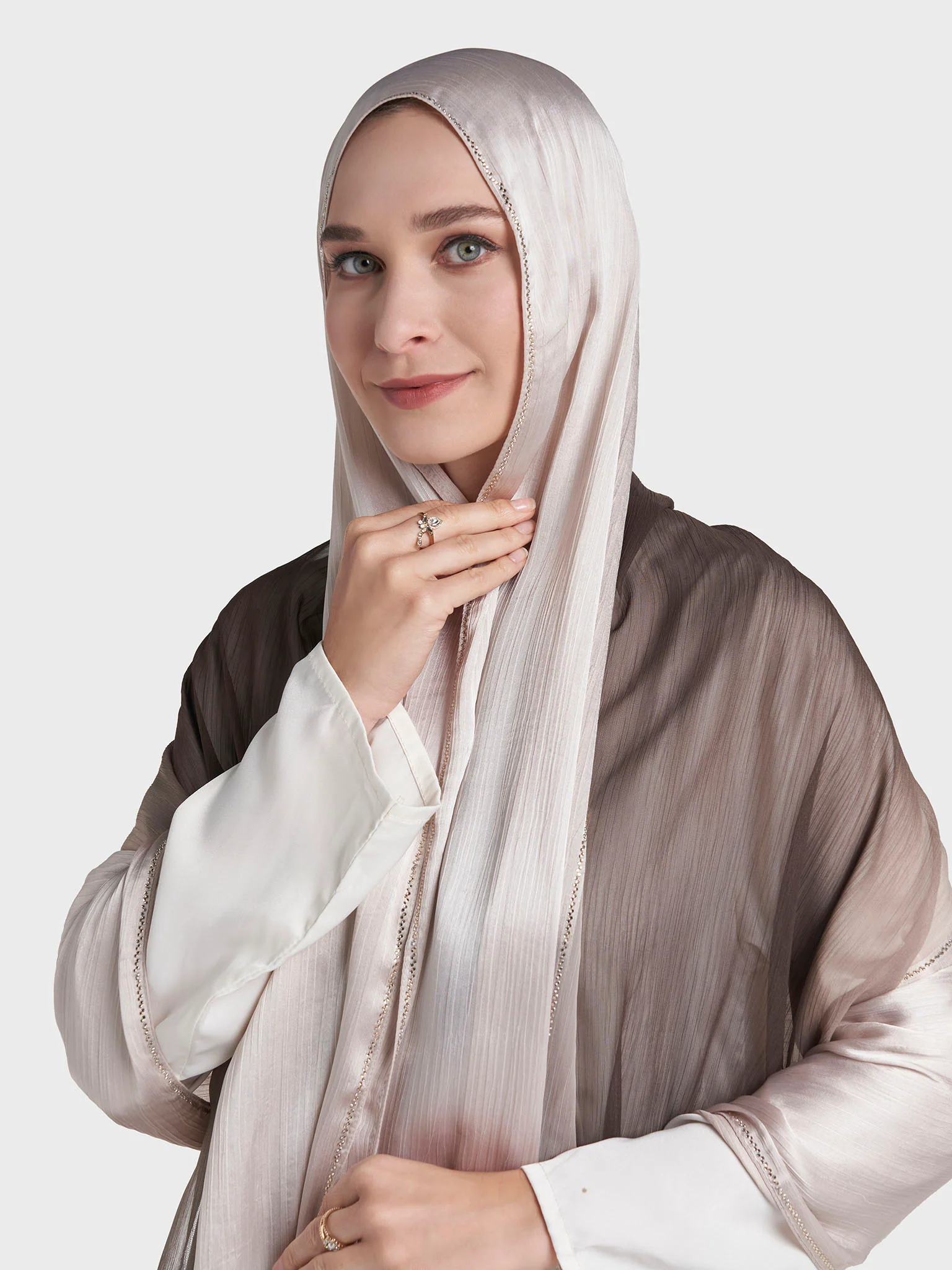 Stone Work Crinkle Chiffon Hijab (KP18224L) - Image 10